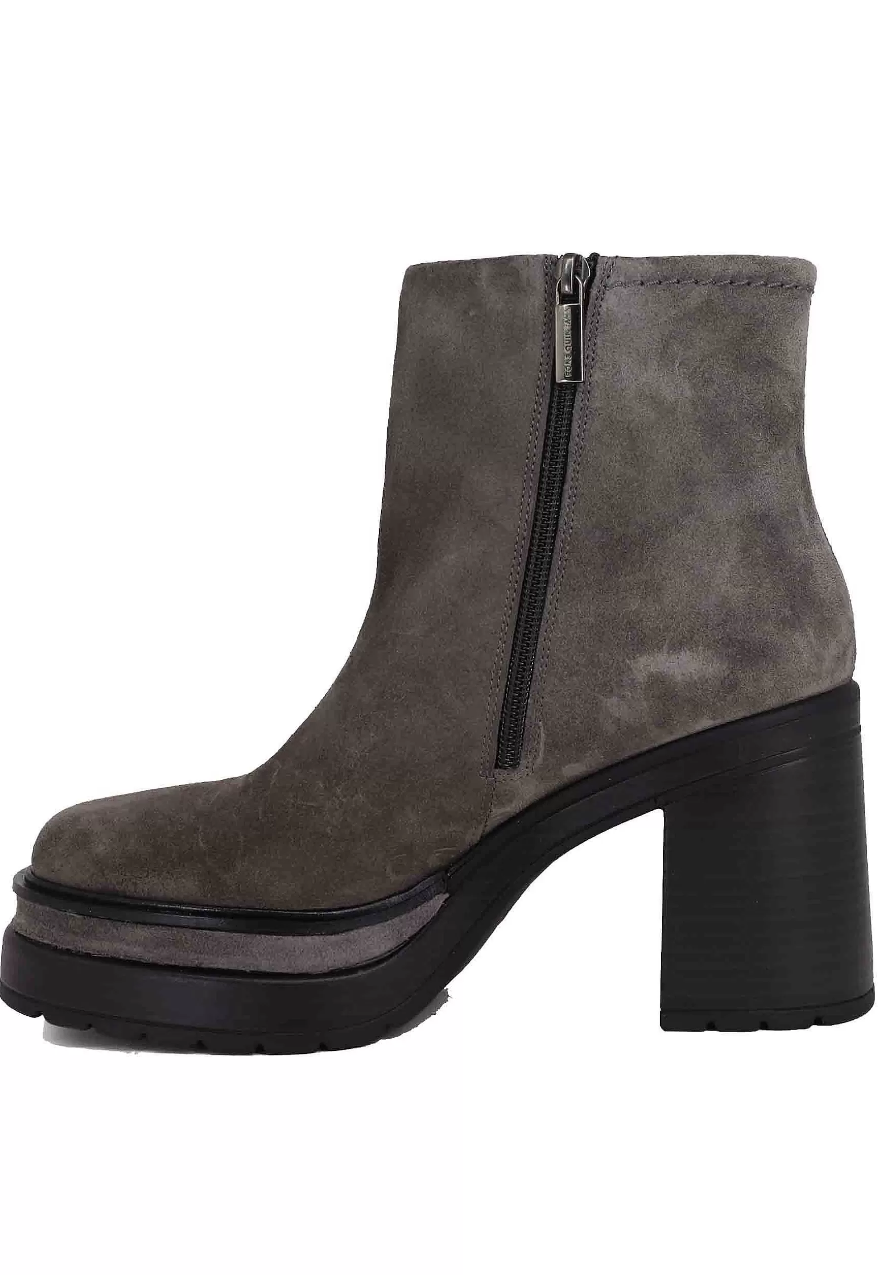 Stivaletti Donna In Camoscio Grigio Con Tacco Alto E Plateau*Pons Quintana Best Sale