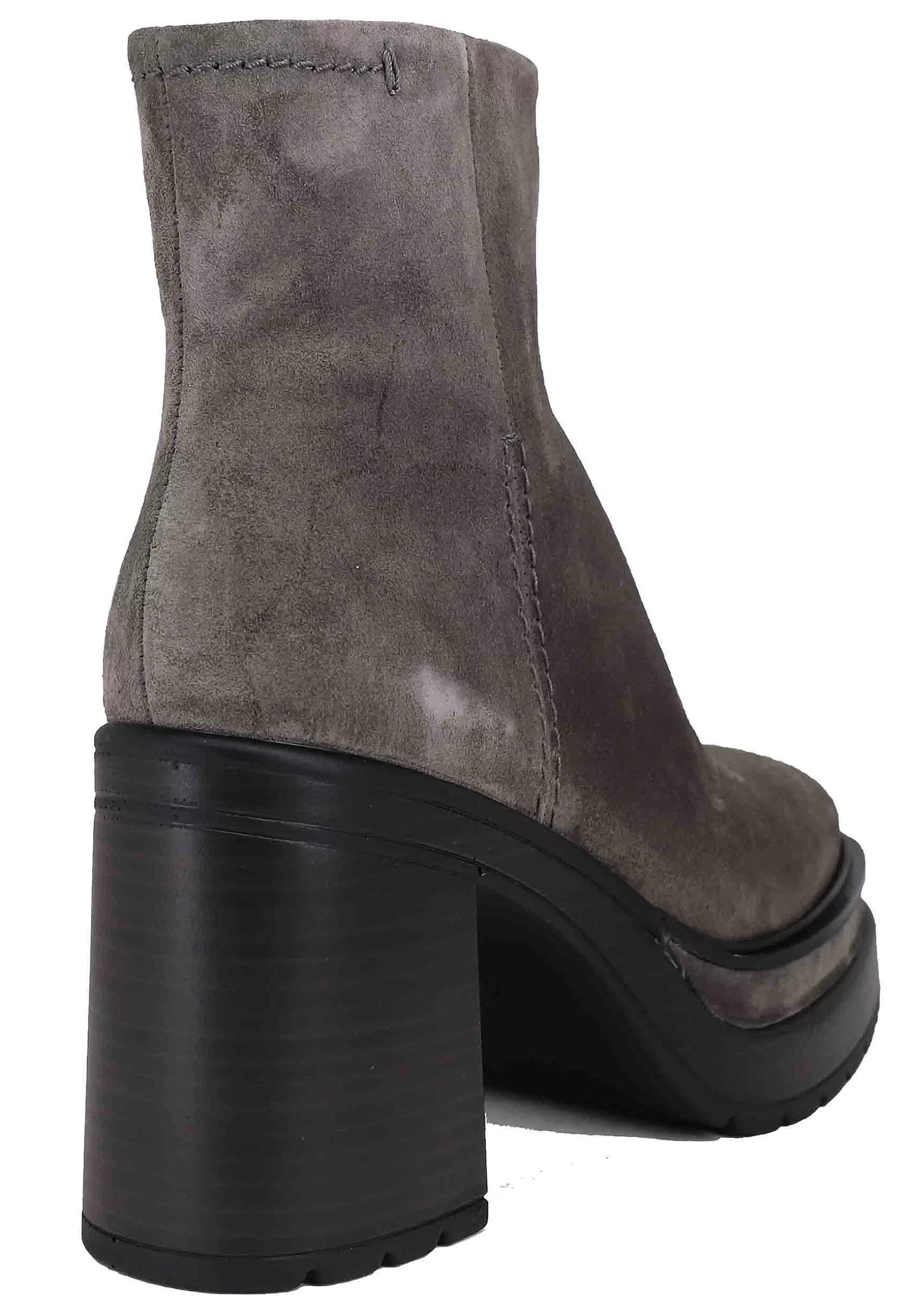 Stivaletti Donna In Camoscio Grigio Con Tacco Alto E Plateau*Pons Quintana Best Sale
