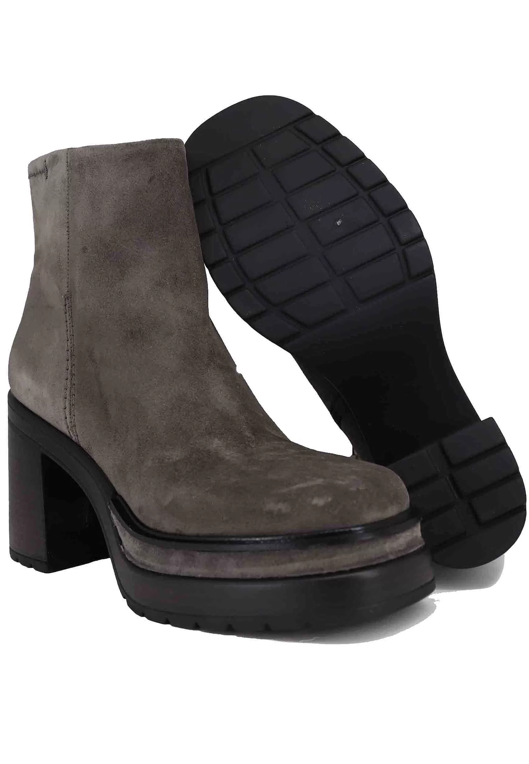 Stivaletti Donna In Camoscio Grigio Con Tacco Alto E Plateau*Pons Quintana Best Sale