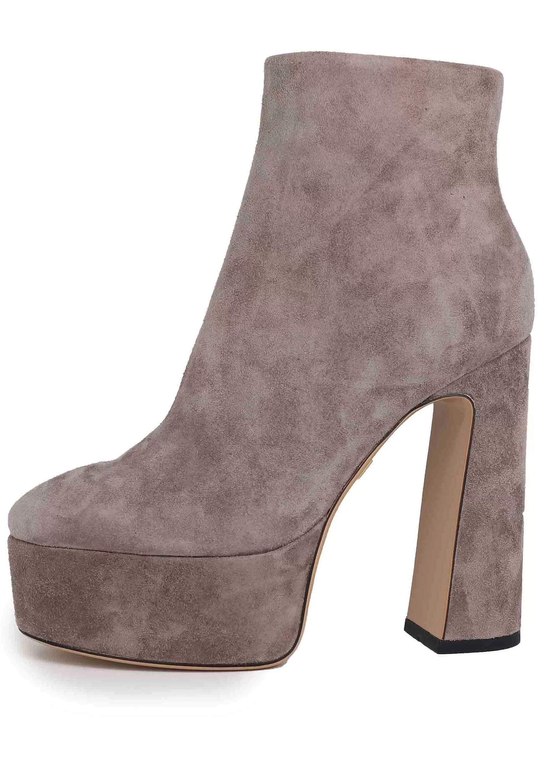 Stivaletti Donna In Camoscio Grigio Con Tacco Alto E Plateau Manerbe*Lola Cruz Fashion