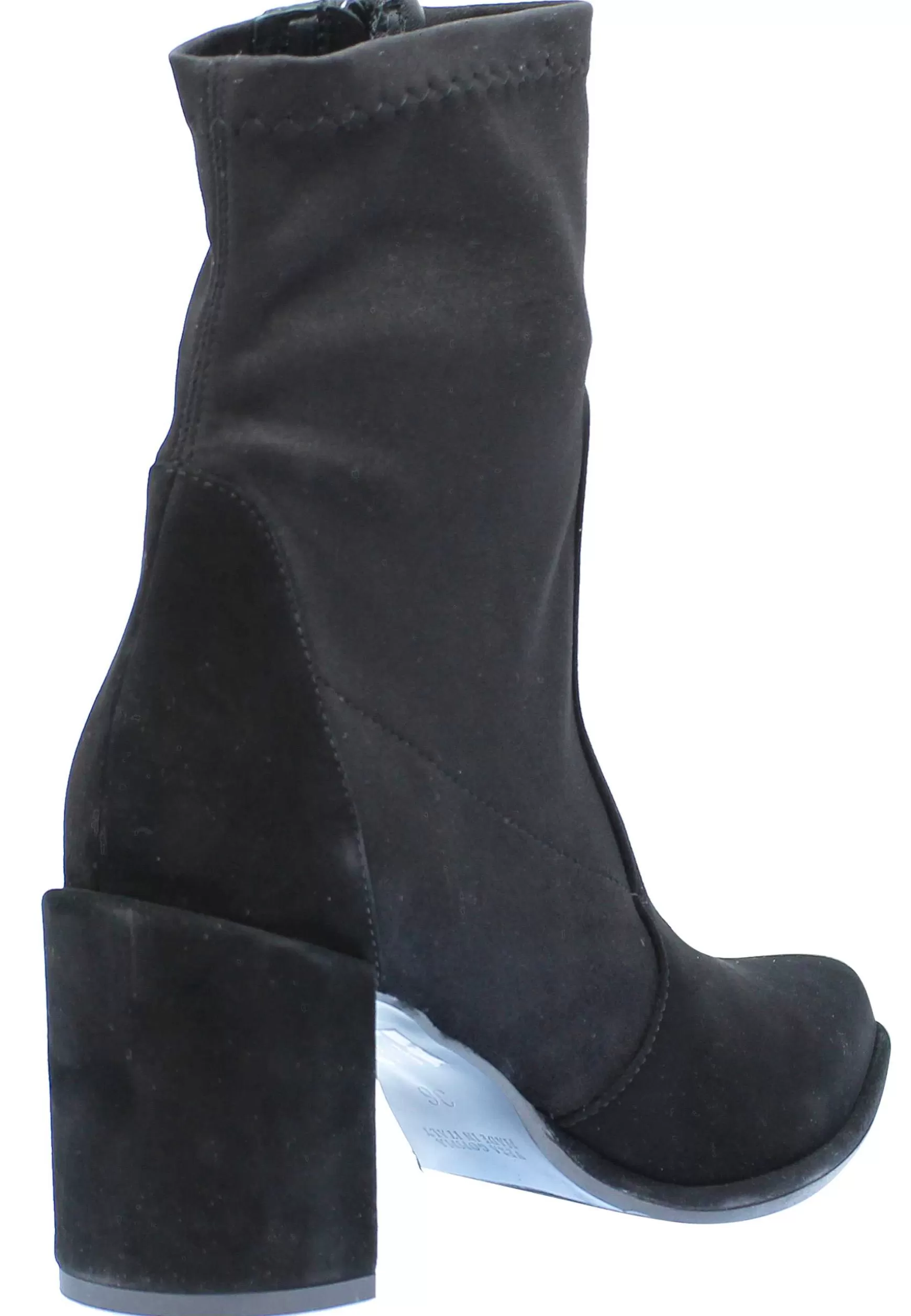 Stivaletti Donna In Camoscio Nero Con Punta A Punta A Tacco Alto** Sale