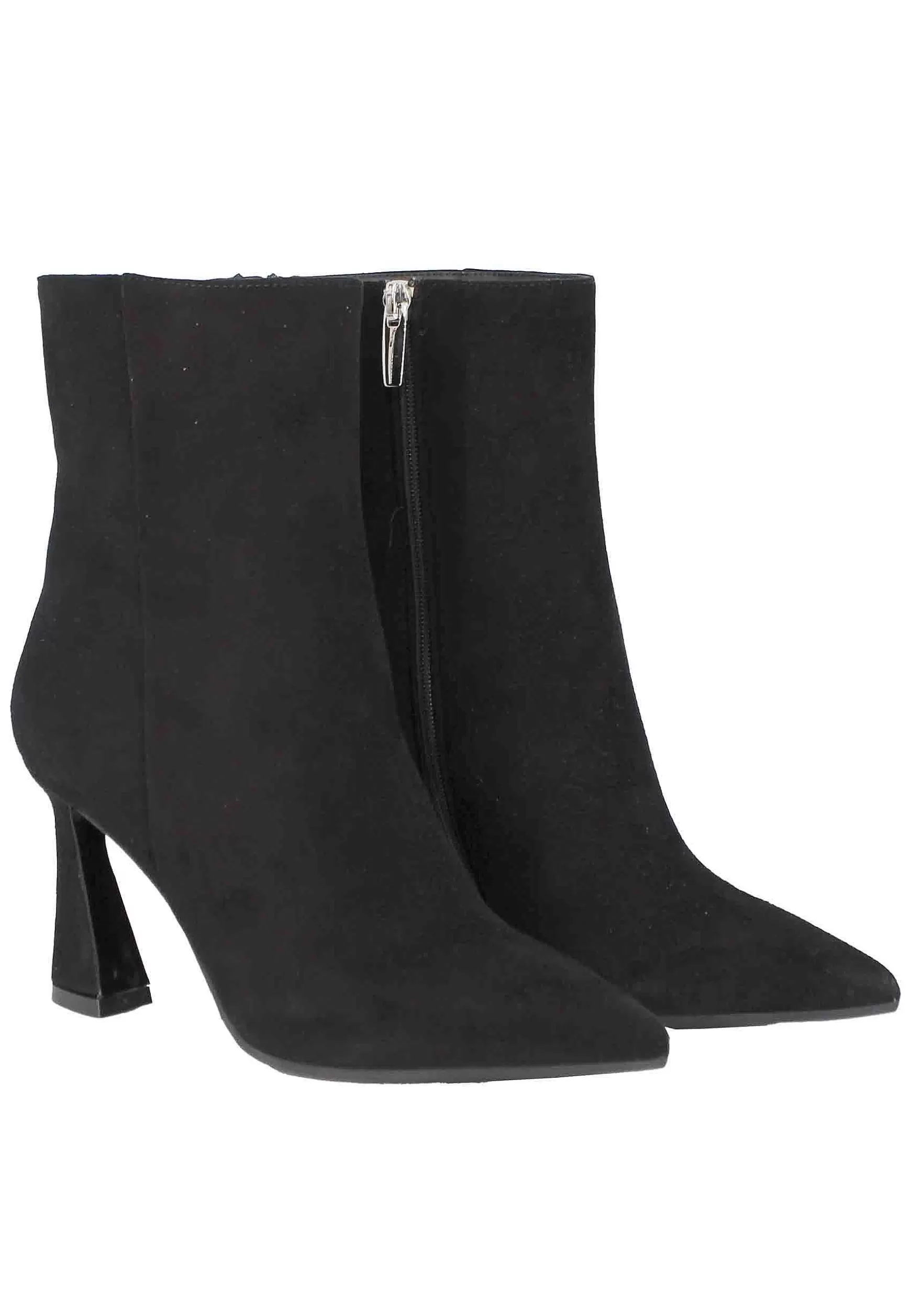 Stivaletti Donna In Camoscio Nero Tacco Alto Punta A Punta** Cheap