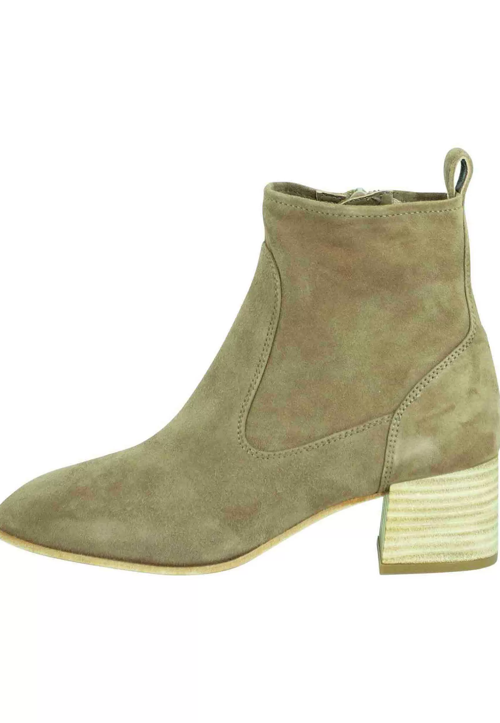 Stivaletti Donna In Camoscio Taupe Sfoderati Con Tacco In Cuoio Naturale*Unisa Outlet