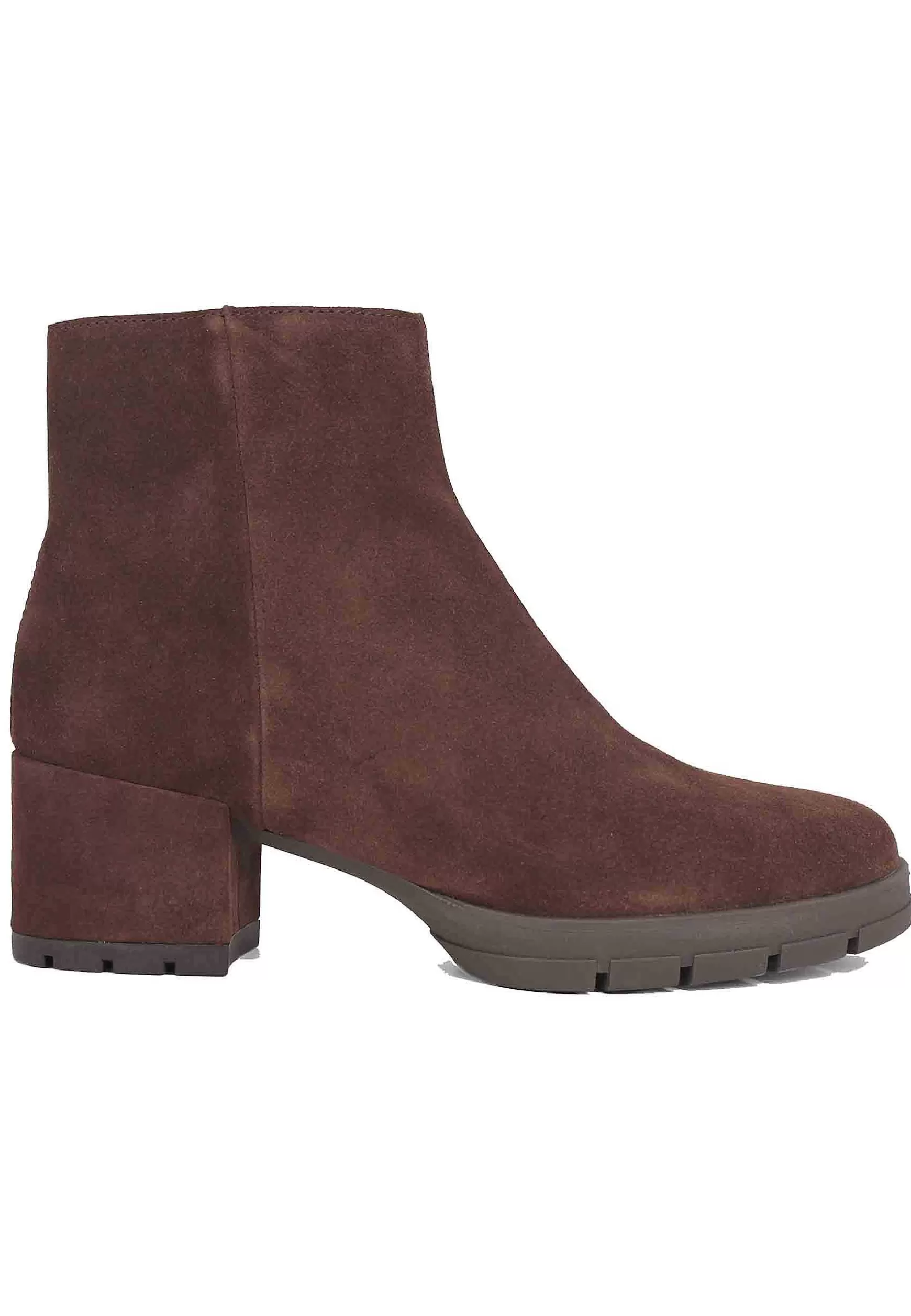 Stivaletti Donna In Camoscio Testa Di Moro Con Plateau In Gomma*Unisa Fashion
