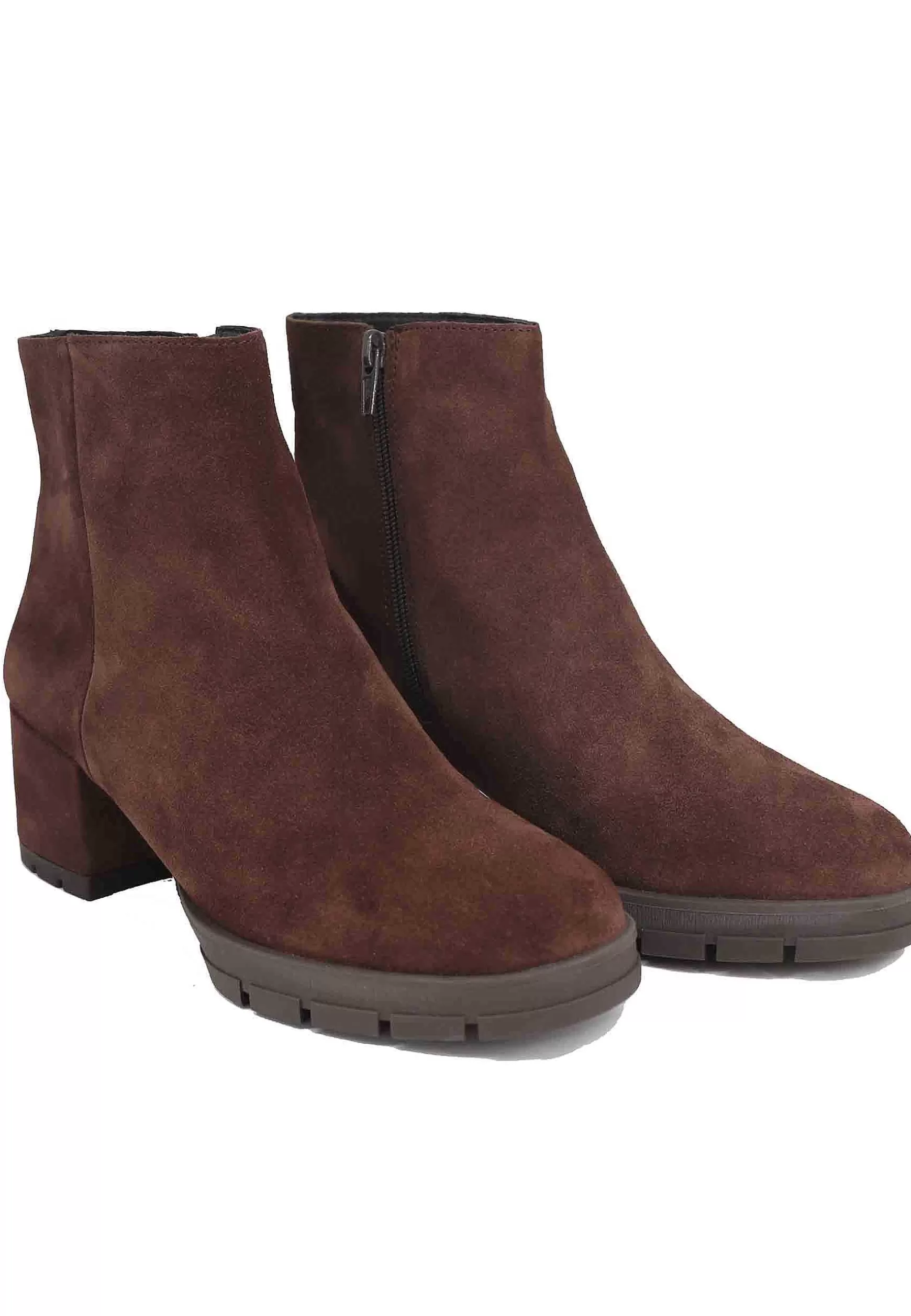 Stivaletti Donna In Camoscio Testa Di Moro Con Plateau In Gomma*Unisa Fashion