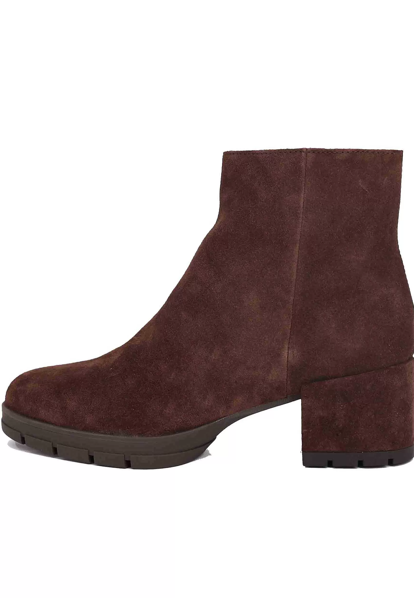 Stivaletti Donna In Camoscio Testa Di Moro Con Plateau In Gomma*Unisa Fashion