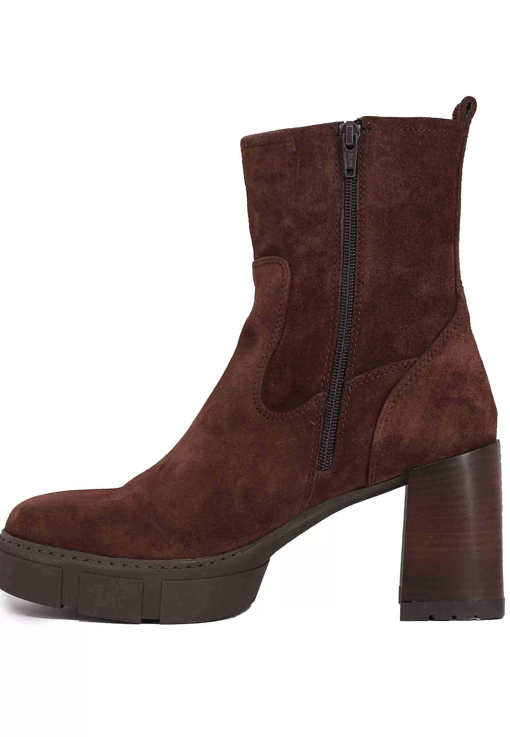Stivaletti Donna In Camoscio Testa Di Moro Con Tacco Alto E Plateau*Unisa Flash Sale