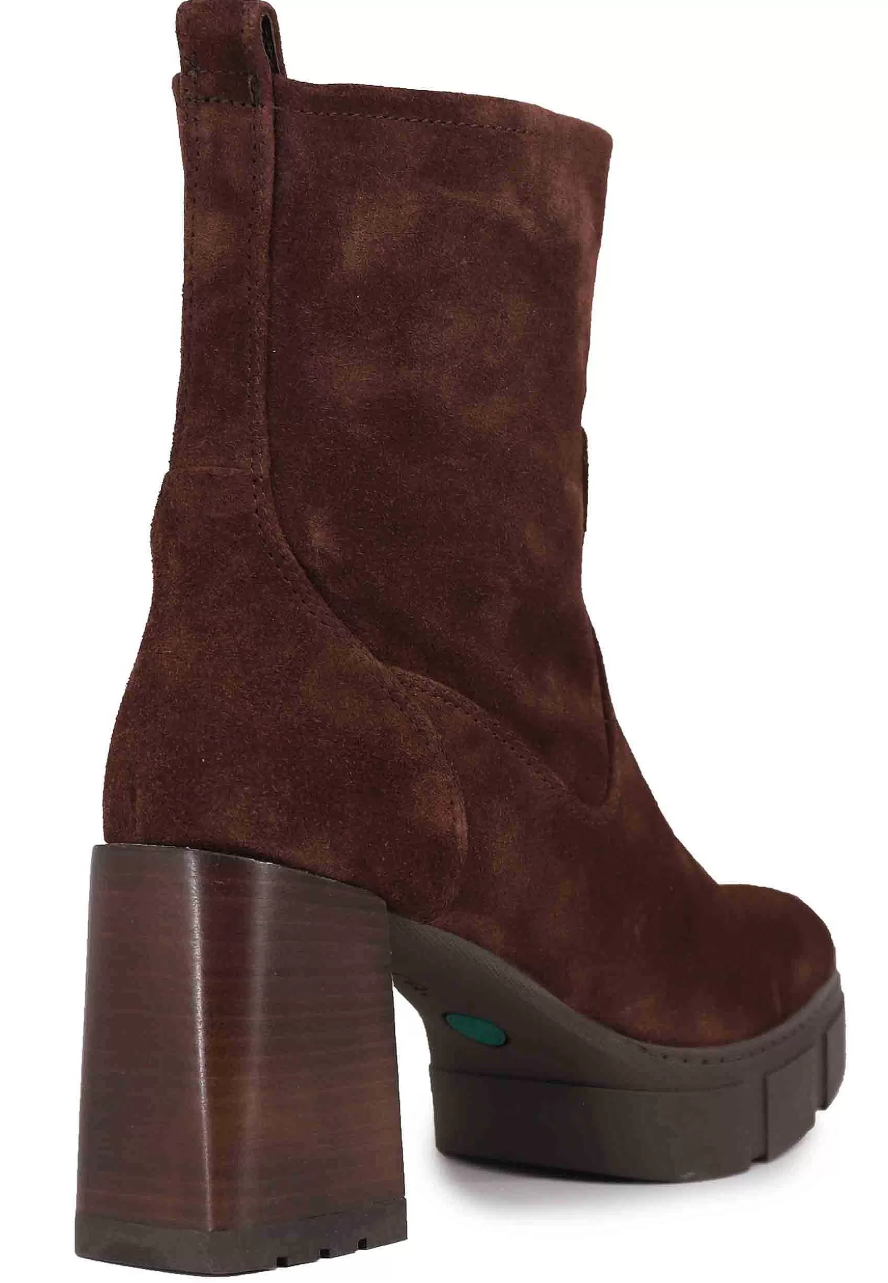 Stivaletti Donna In Camoscio Testa Di Moro Con Tacco Alto E Plateau*Unisa Flash Sale
