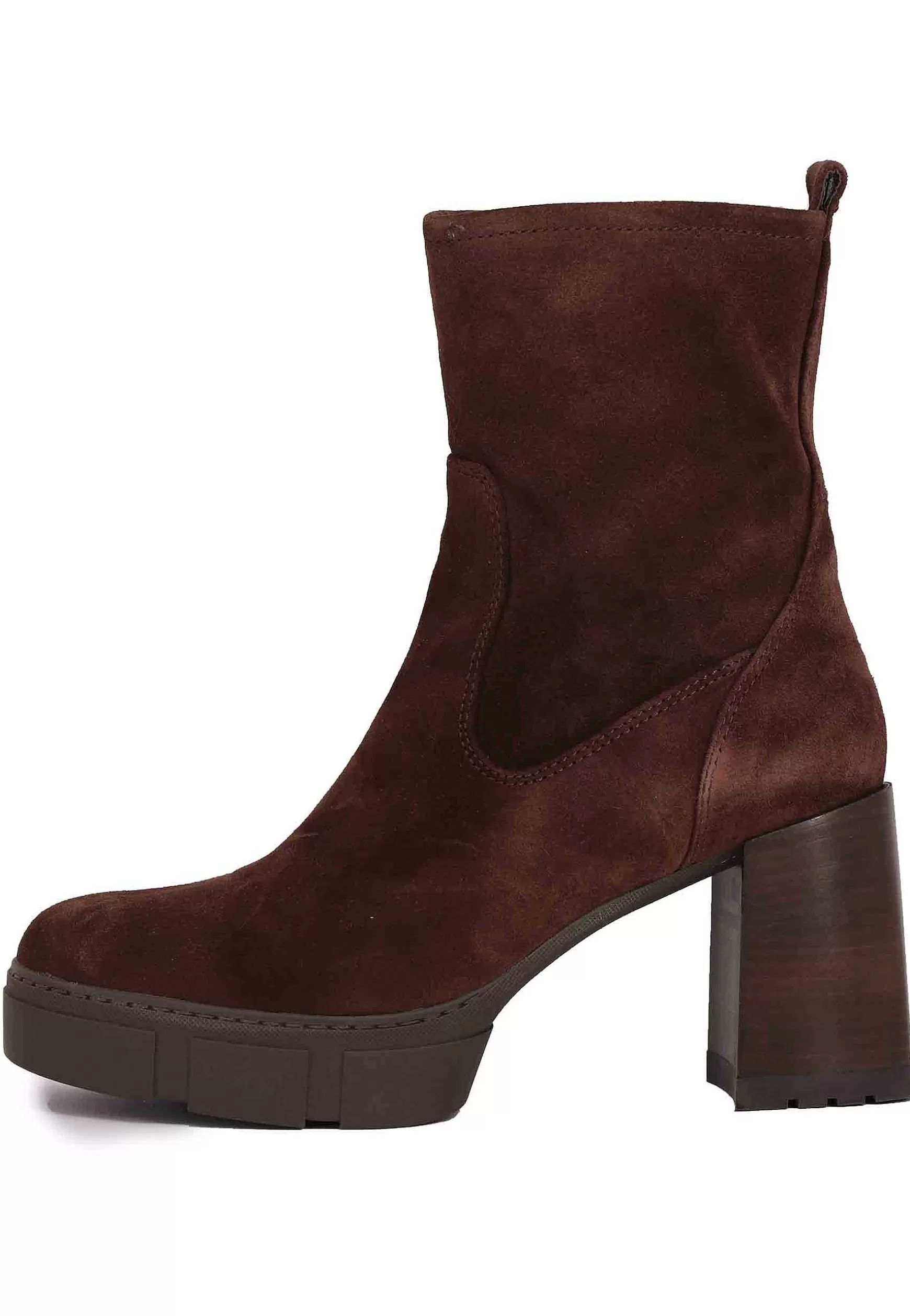 Stivaletti Donna In Camoscio Testa Di Moro Con Tacco Alto E Plateau*Unisa Flash Sale