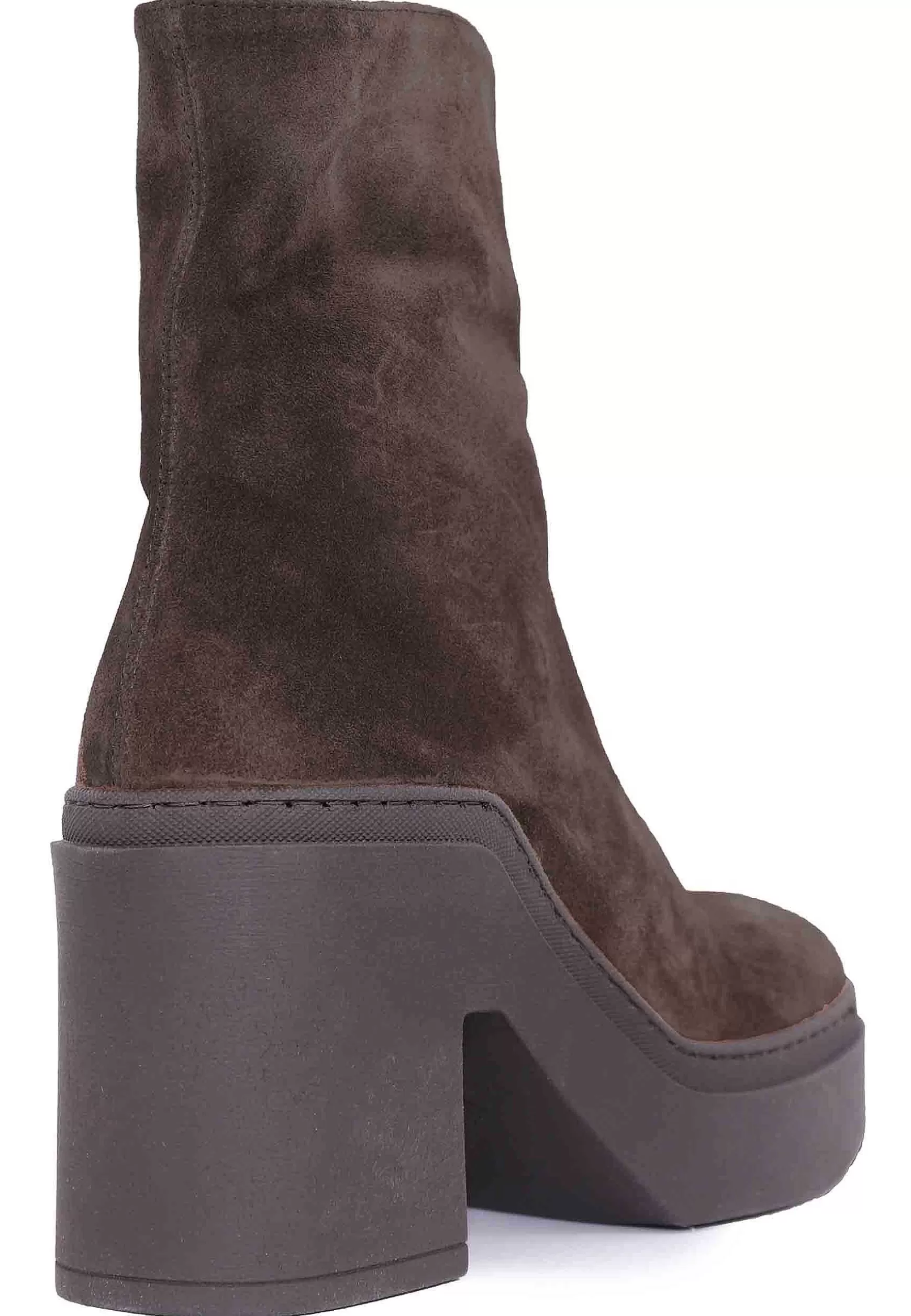 Stivaletti Donna In Camoscio Testa Di Moro Con Zeppa In Gomma*Poesie Veneziane Discount