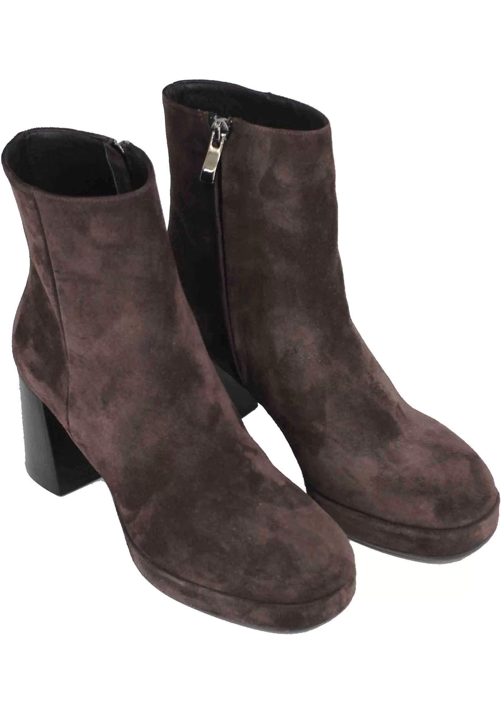 Stivaletti Donna In Camoscio Testa Di Moro Tacco Alto*Tattoo Fashion