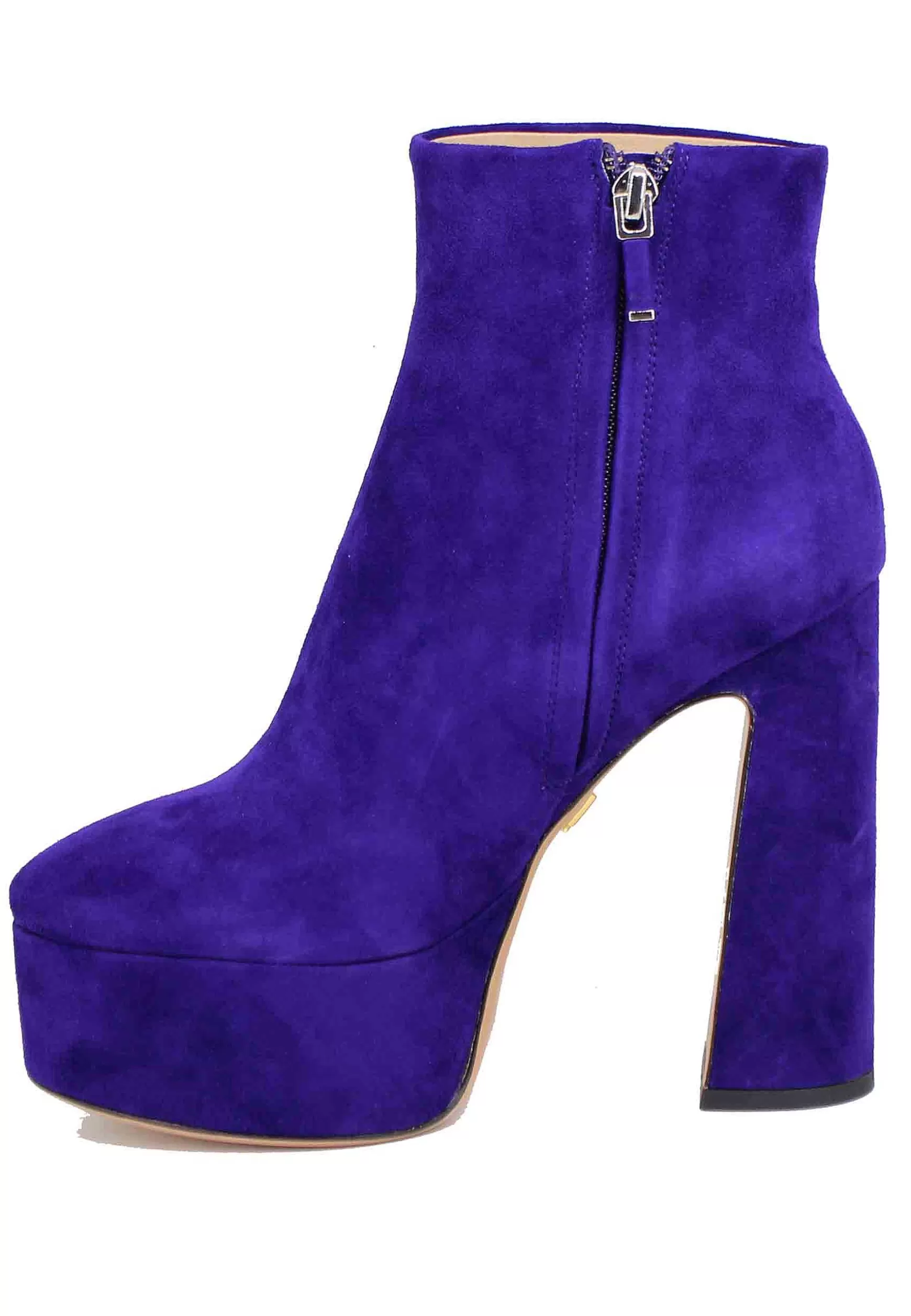 Stivaletti Donna In Camoscio Viola Con Tacco Alto E Plateau Manerbe*Lola Cruz Best Sale