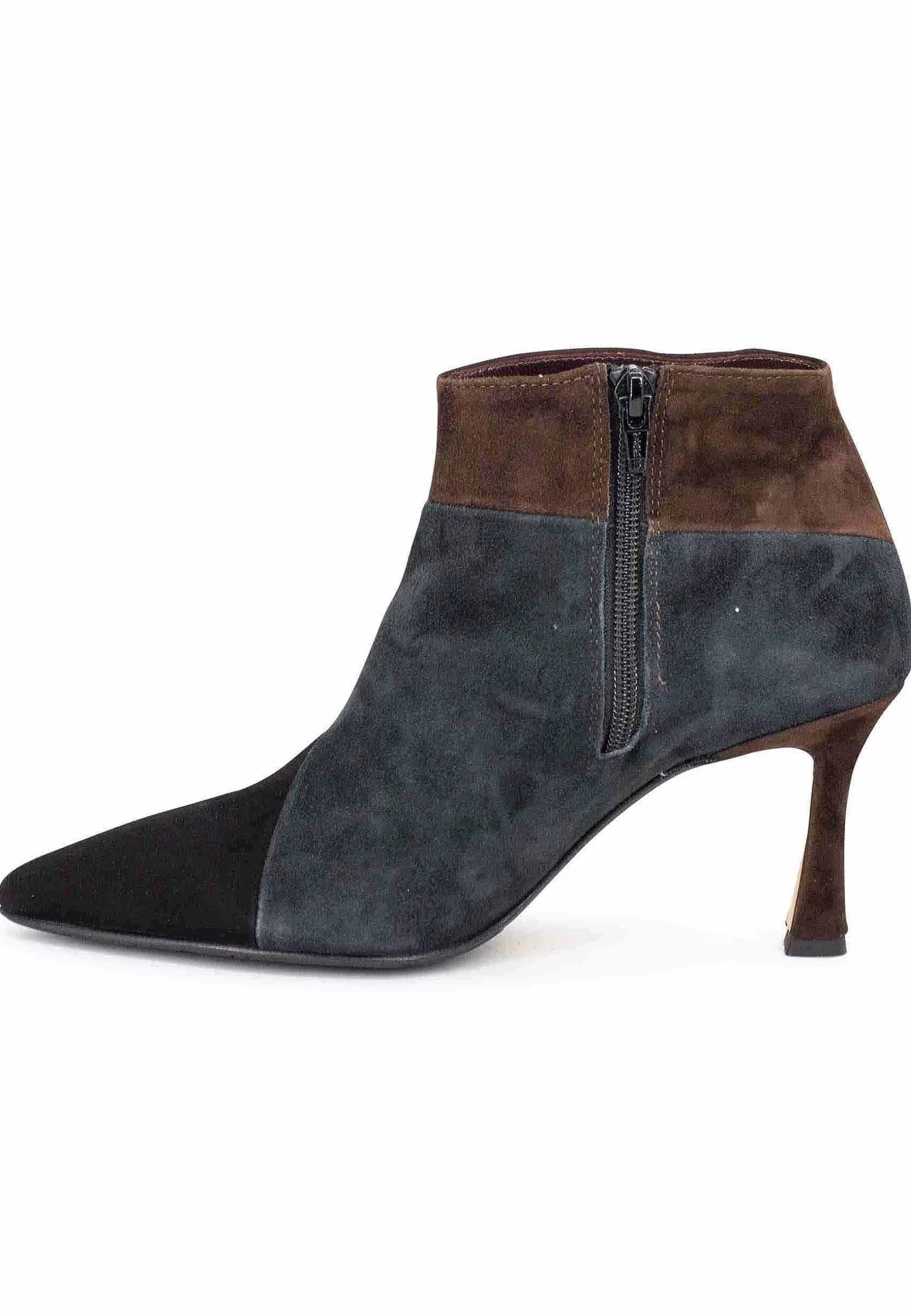 Stivaetti Donna In Camsocio Nero Con Tacco Ato*L Clearance