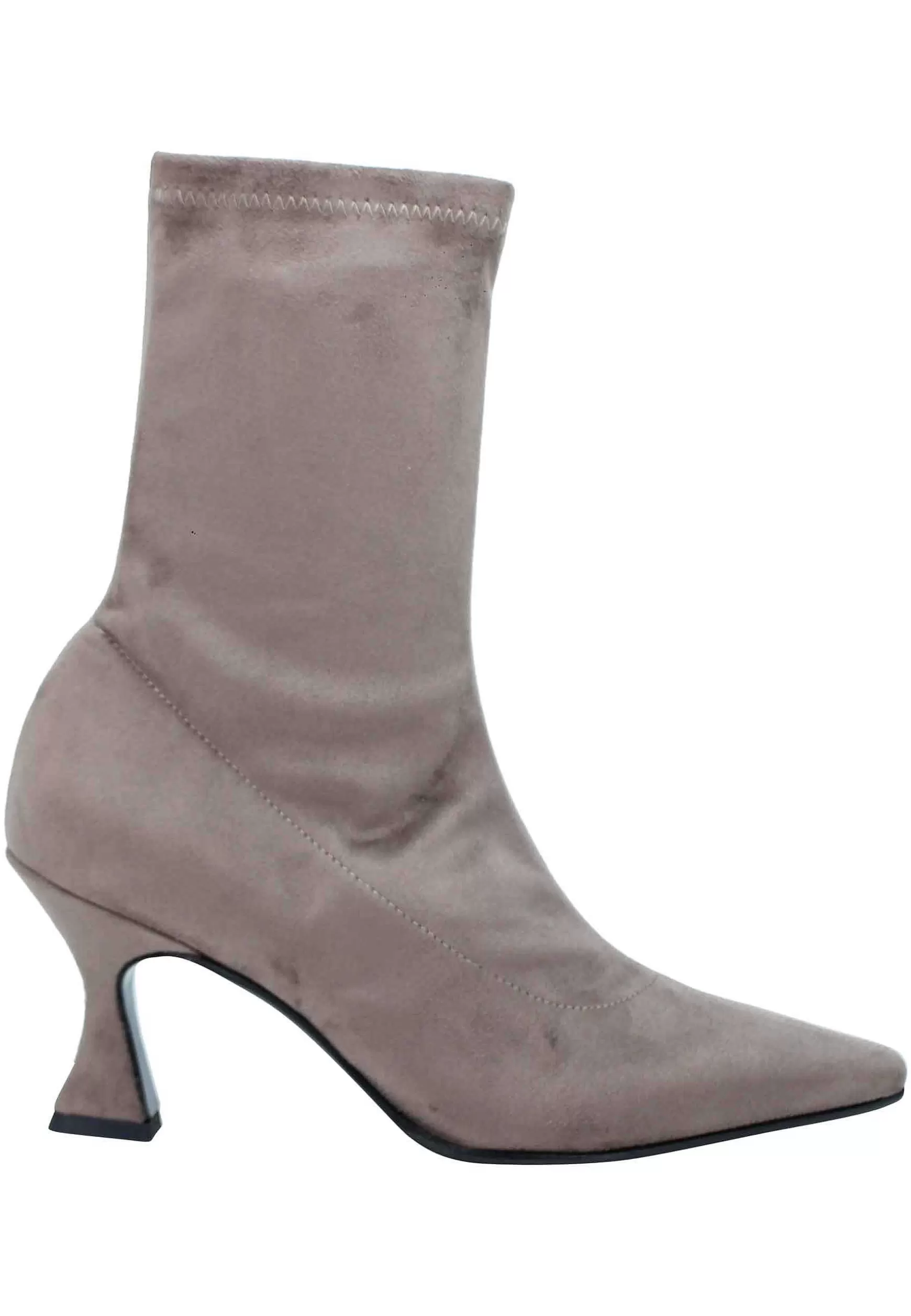 Stivaletti Donna In Eco Camoscio Elasticizzato Taupe Con Punta Quadra*Fabio Rusconi Cheap