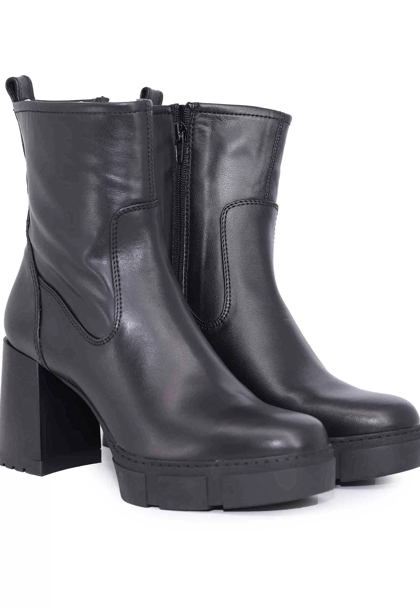 Stivaletti Donna In Eco Pelle Nera Con Tacco Alto E Plateau*Unisa Sale