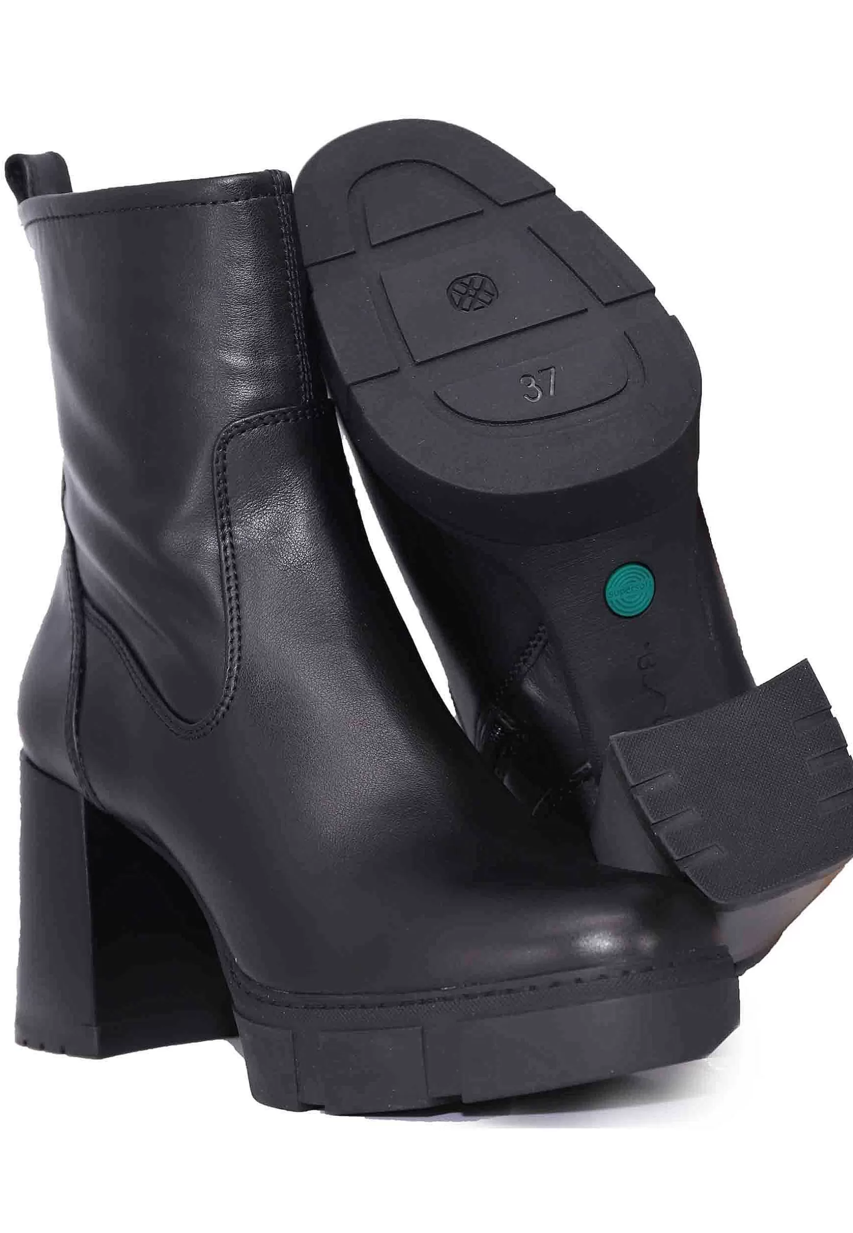 Stivaletti Donna In Eco Pelle Nera Con Tacco Alto E Plateau*Unisa Sale