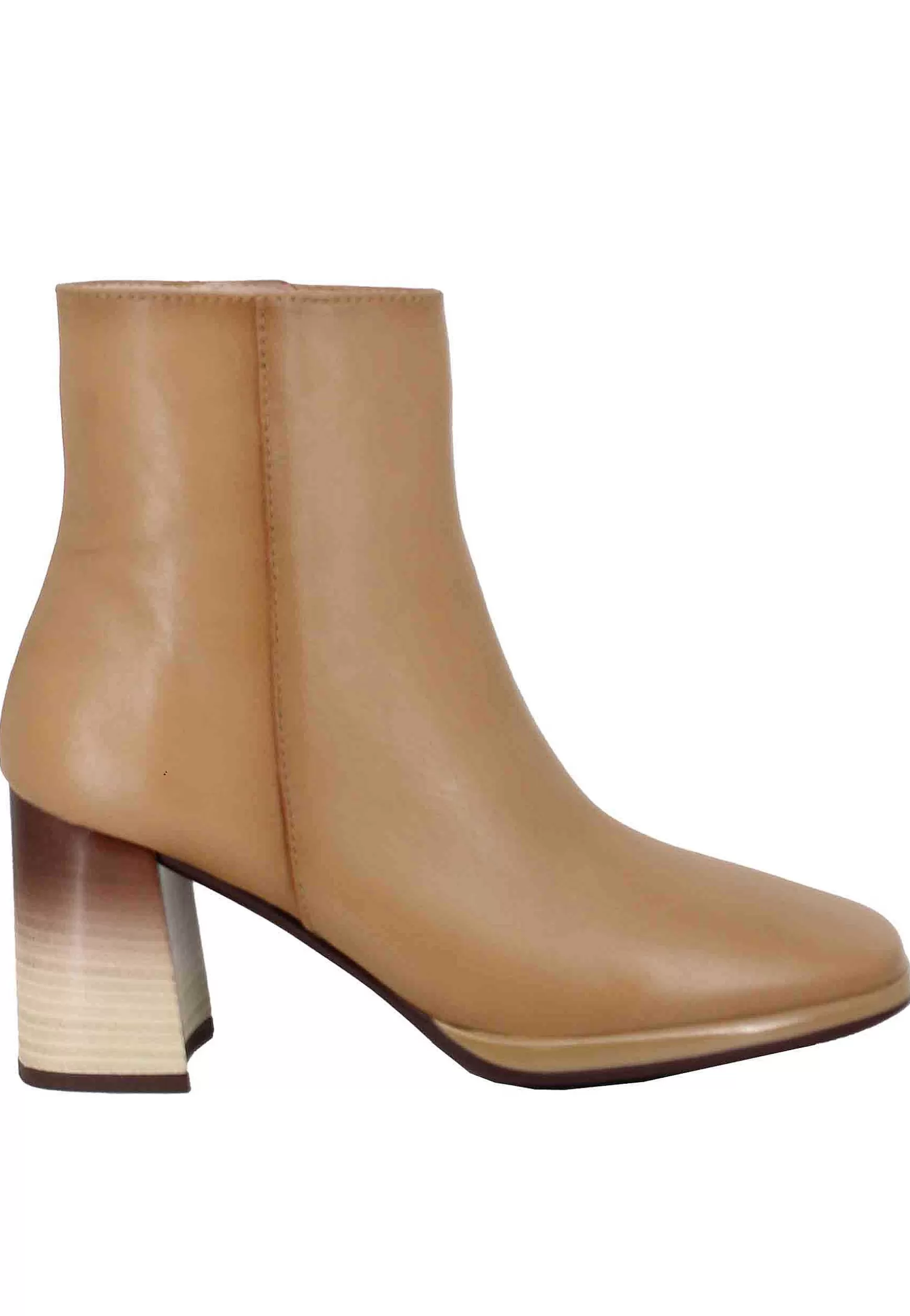 Stivaletti Donna In Pelle Camel Con Tacco Alto*Hispanitas Online