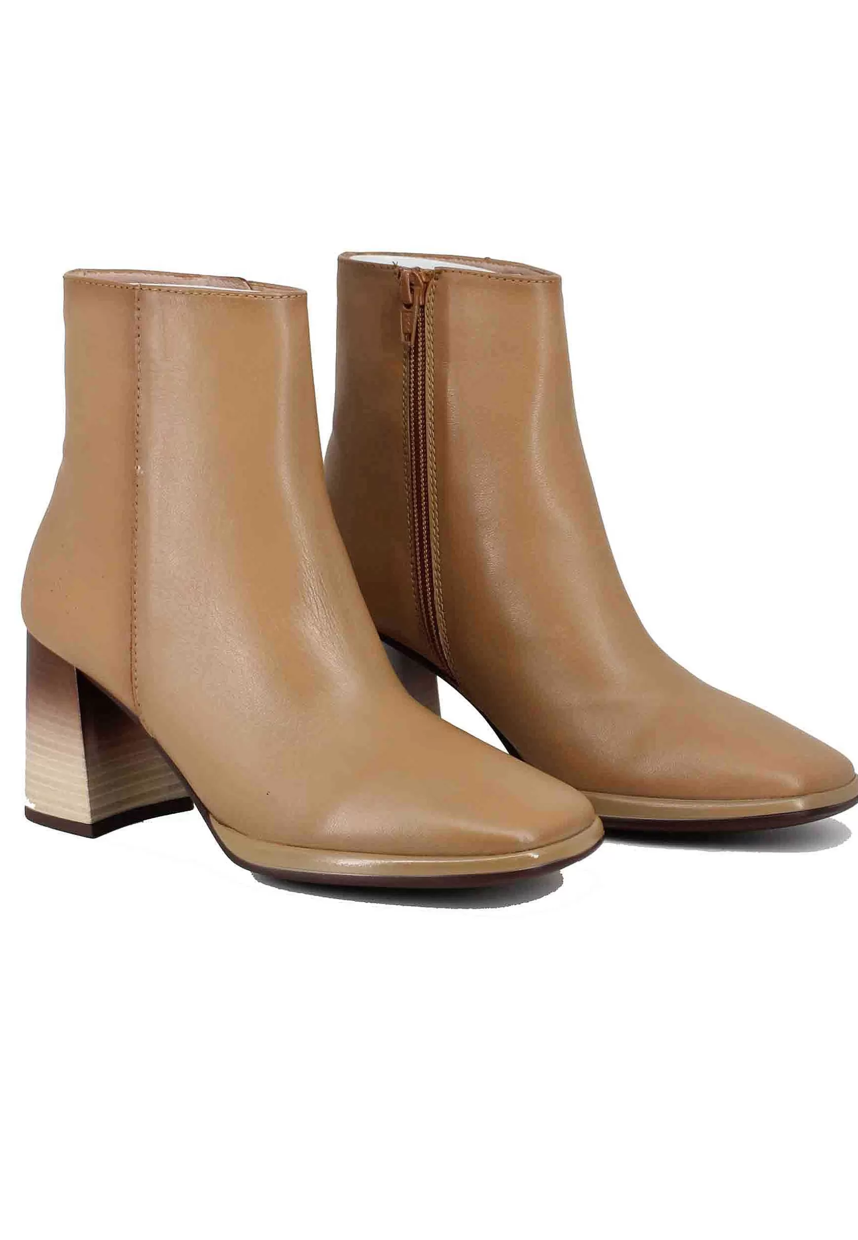 Stivaletti Donna In Pelle Camel Con Tacco Alto*Hispanitas Online