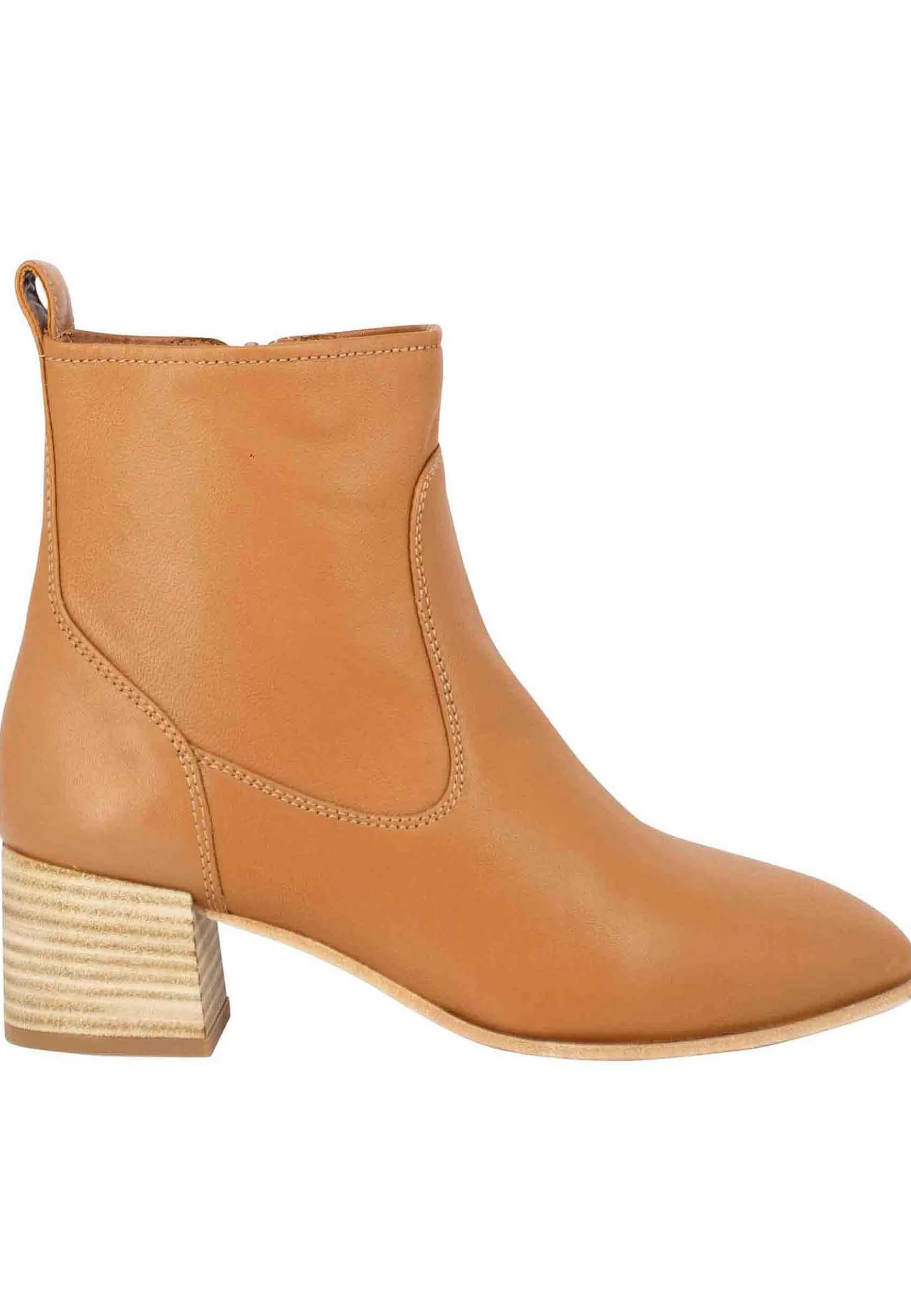 Stivaletti Donna In Pelle Cuoio Sfoderati Con Tacco In Cuoio Naturale*Unisa Sale