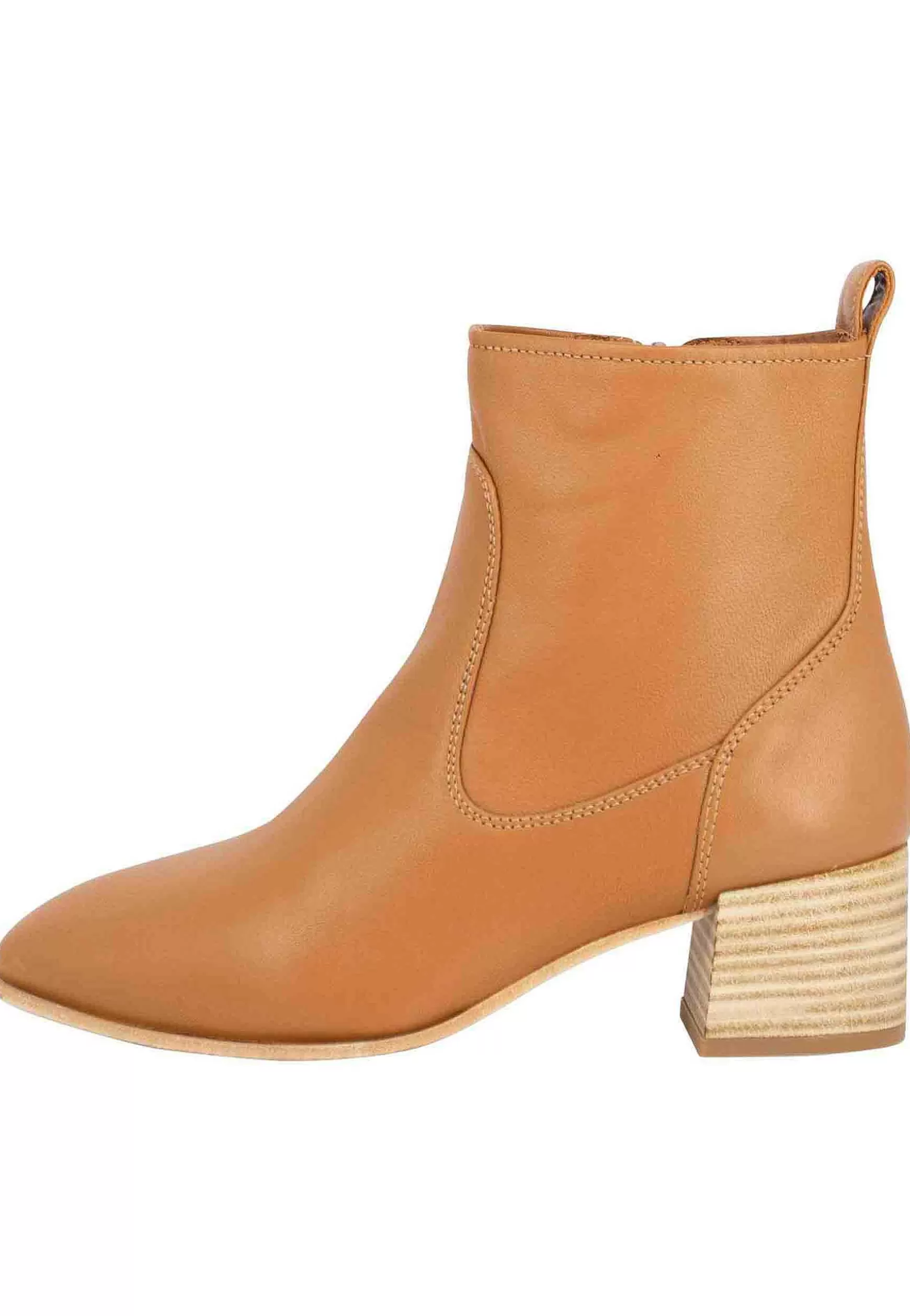 Stivaletti Donna In Pelle Cuoio Sfoderati Con Tacco In Cuoio Naturale*Unisa Sale