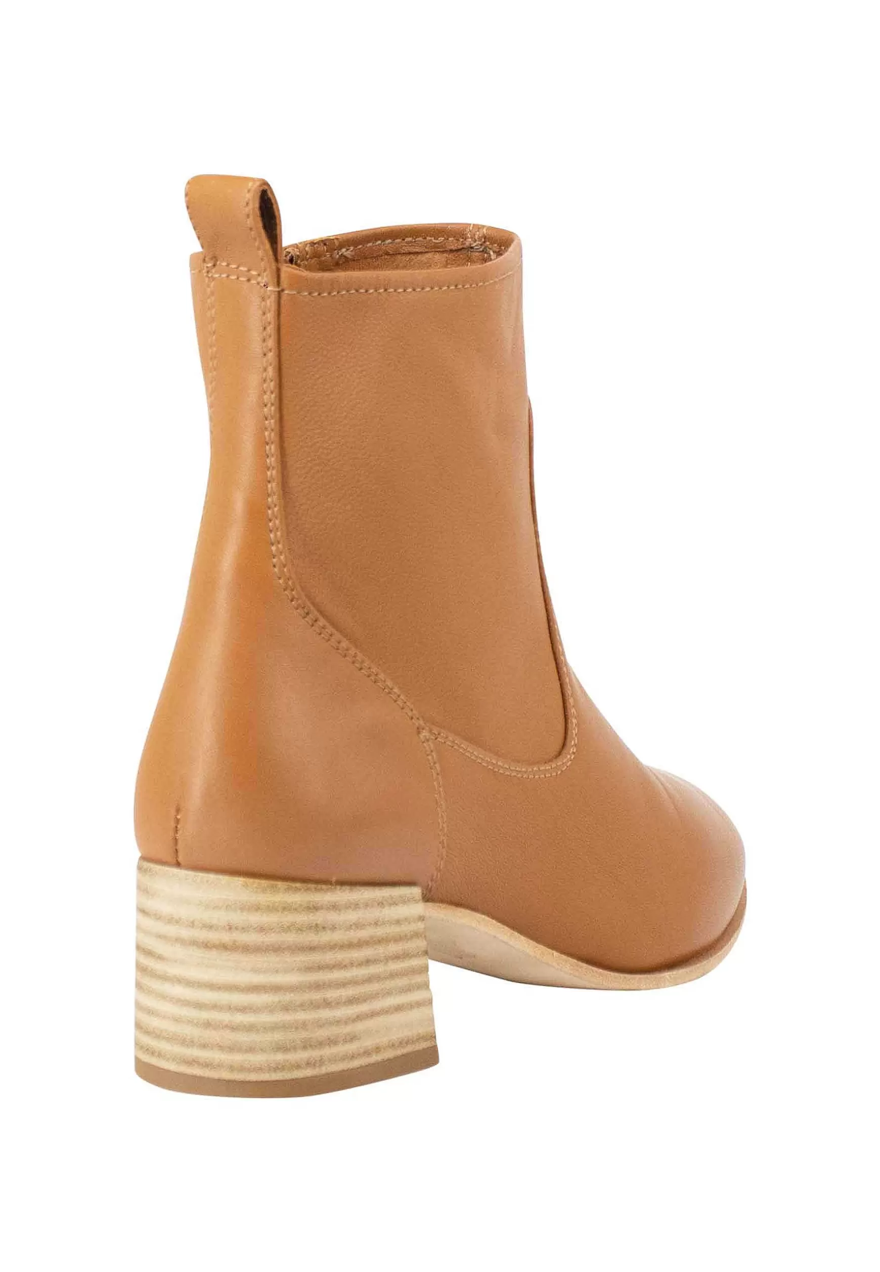 Stivaletti Donna In Pelle Cuoio Sfoderati Con Tacco In Cuoio Naturale*Unisa Sale