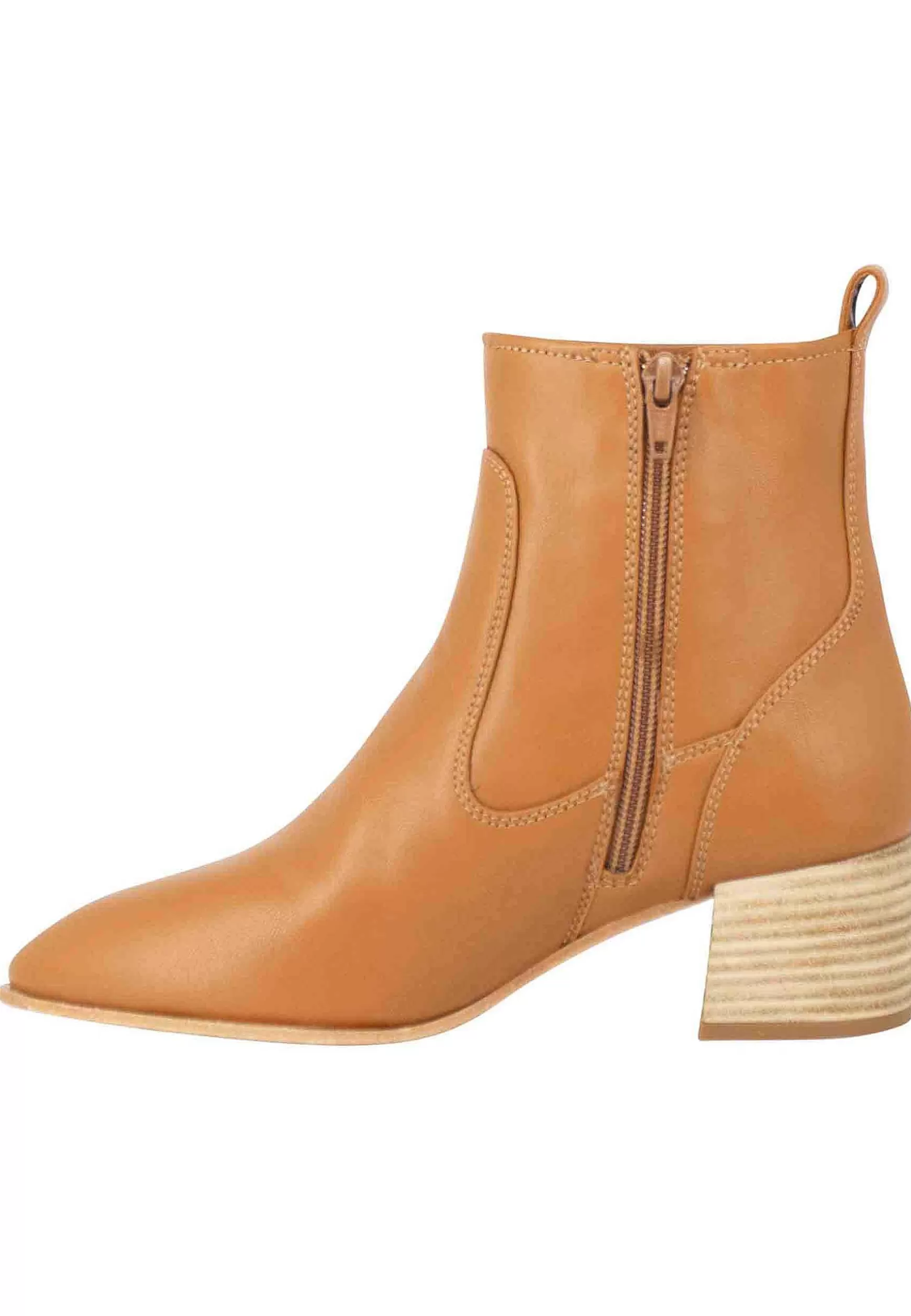 Stivaletti Donna In Pelle Cuoio Sfoderati Con Tacco In Cuoio Naturale*Unisa Sale