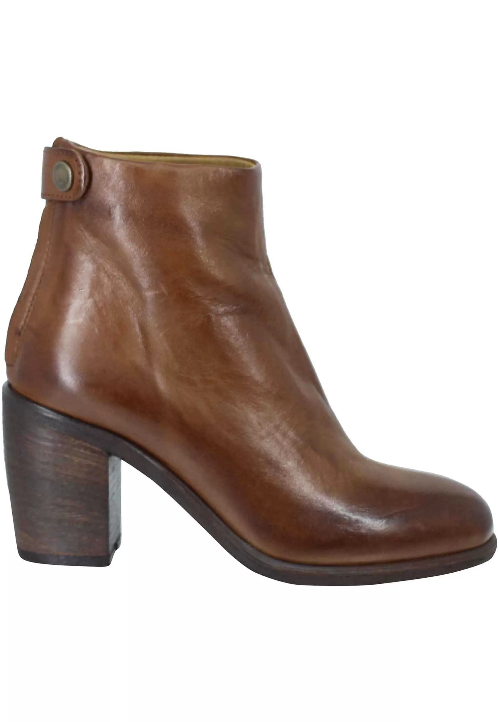 Stivaletti Donna In Pelle Cuoio Tacco Alto Con Zip Posteriore*Zoe Discount