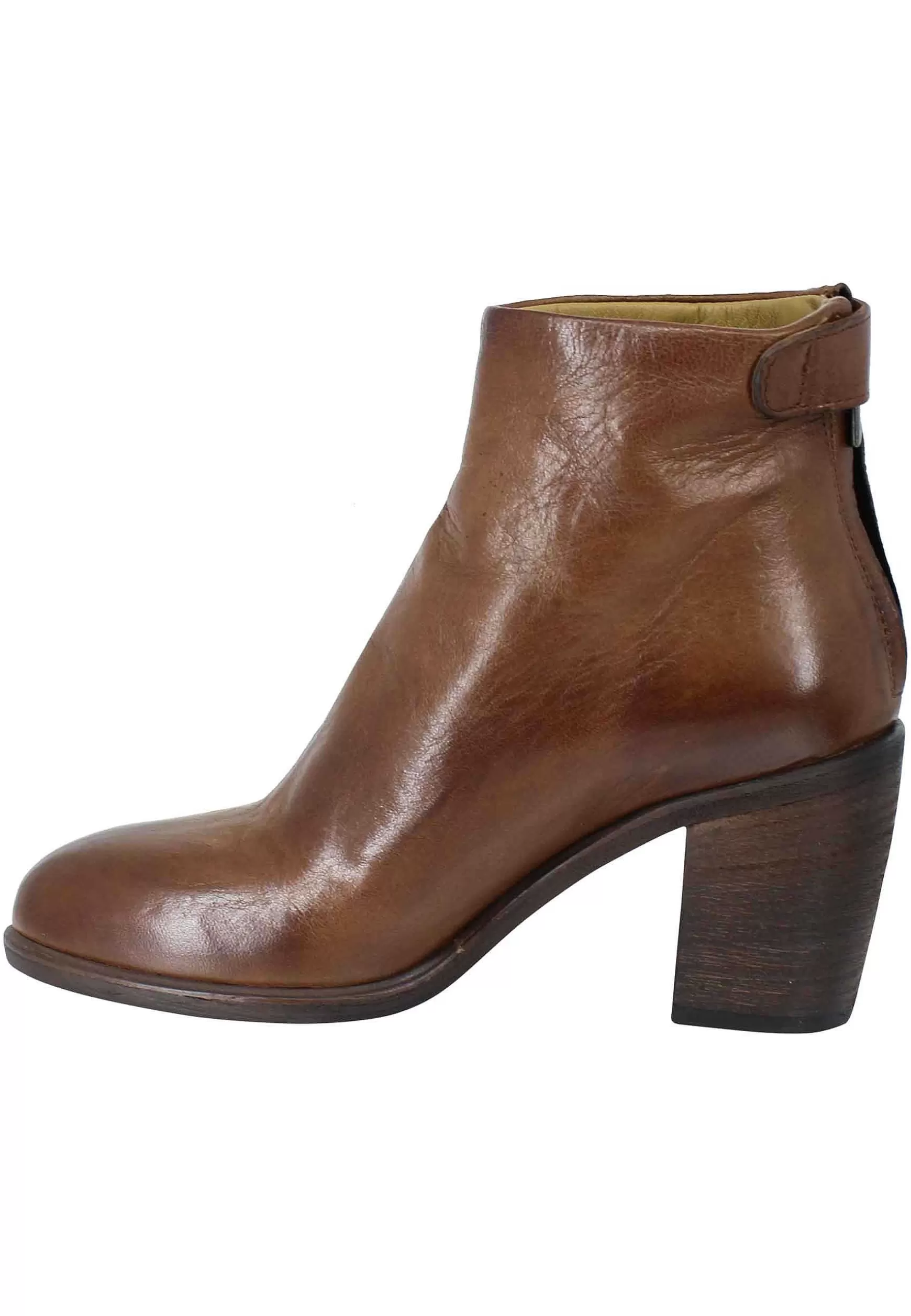 Stivaletti Donna In Pelle Cuoio Tacco Alto Con Zip Posteriore*Zoe Discount