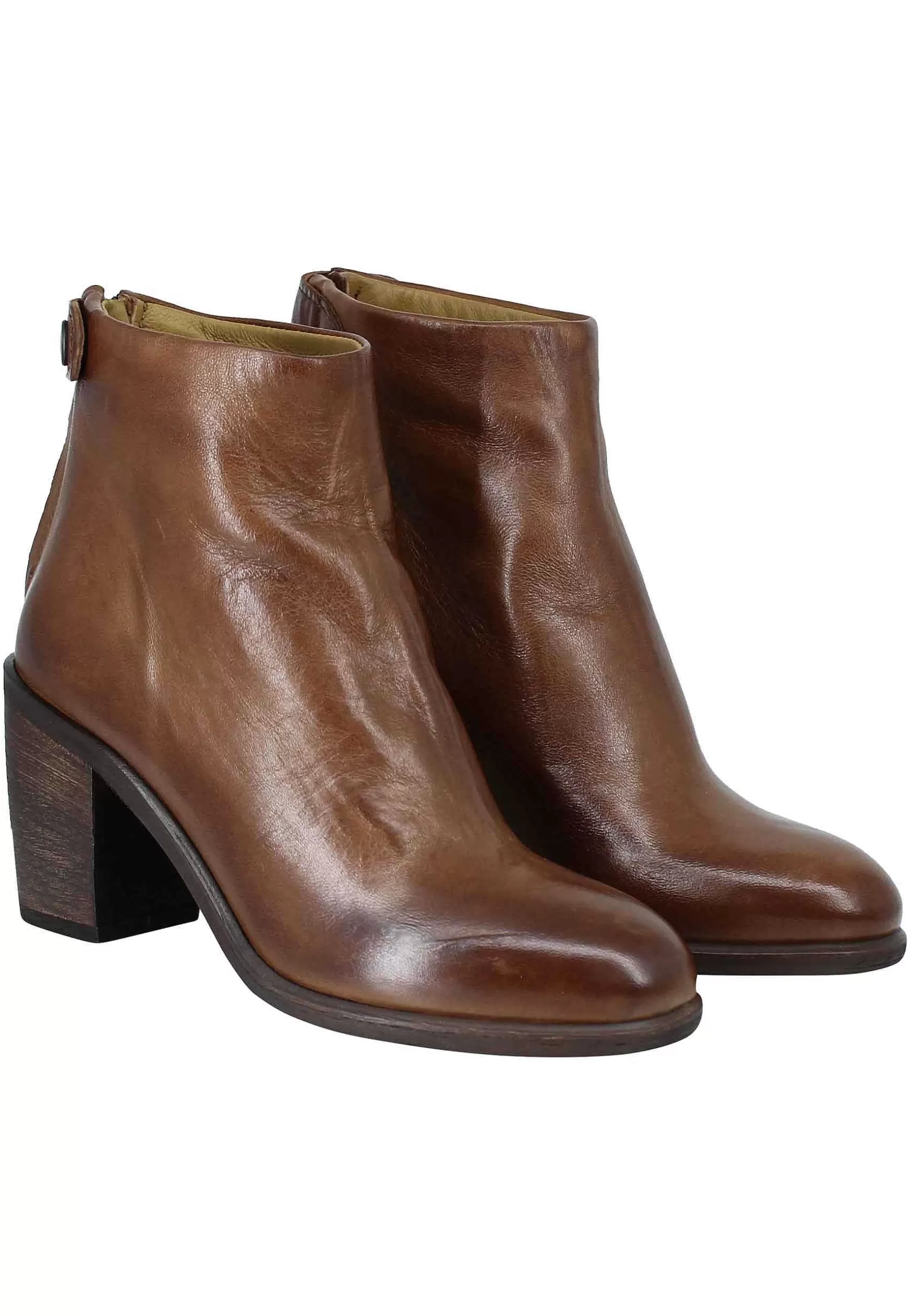Stivaletti Donna In Pelle Cuoio Tacco Alto Con Zip Posteriore*Zoe Discount