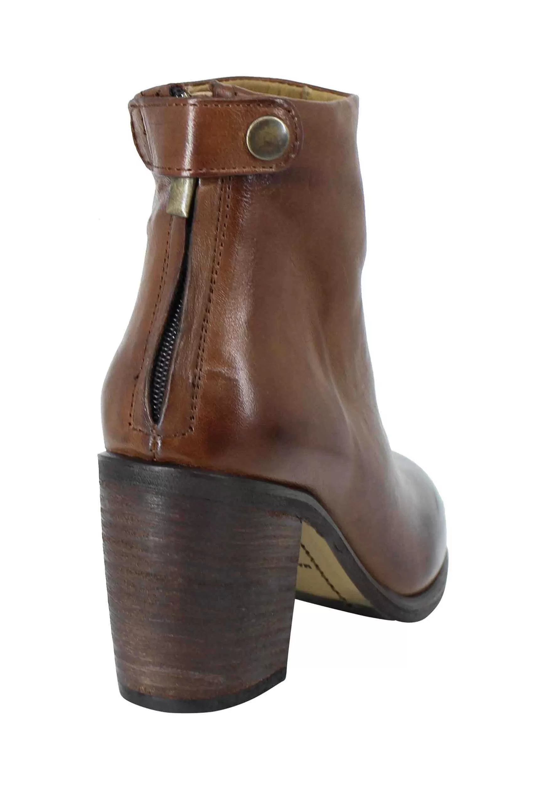 Stivaletti Donna In Pelle Cuoio Tacco Alto Con Zip Posteriore*Zoe Discount