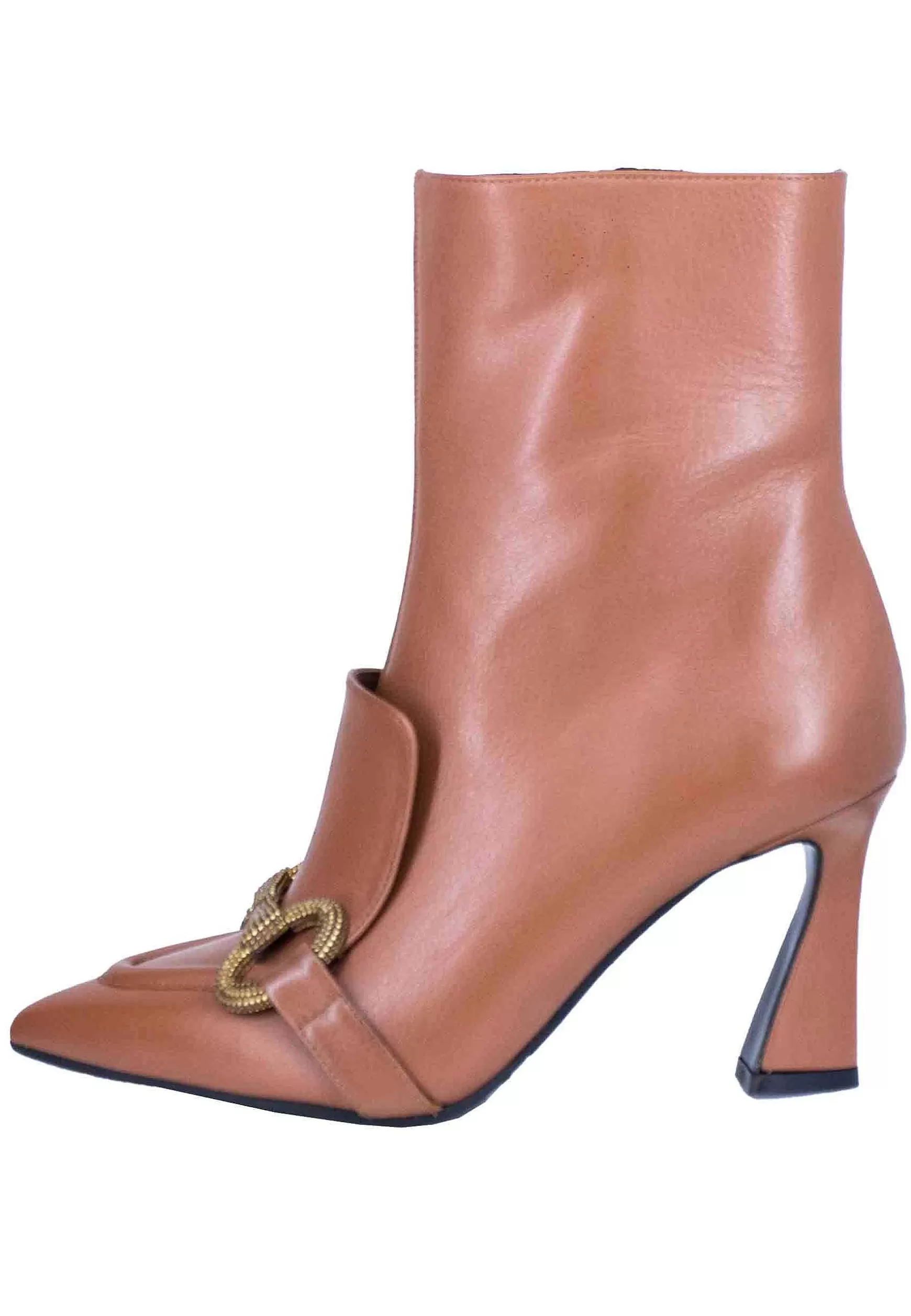 Stivaletti Donna In Pelle Cuoio Tacco Alto Morsetto E Vaschetta Cucita** Shop