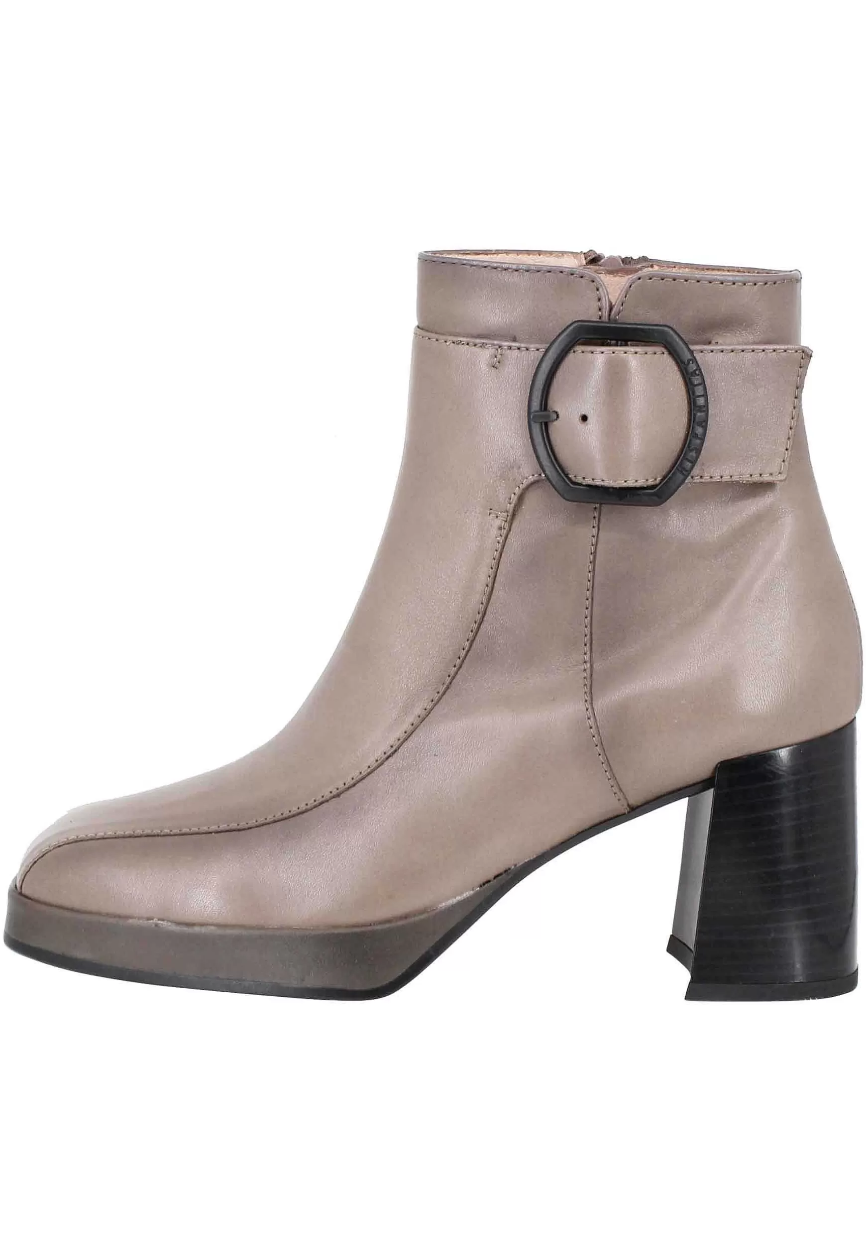 Stivaletti Donna In Pelle Grigia Con Cinturino Tacco E Plateau*Hispanitas Hot