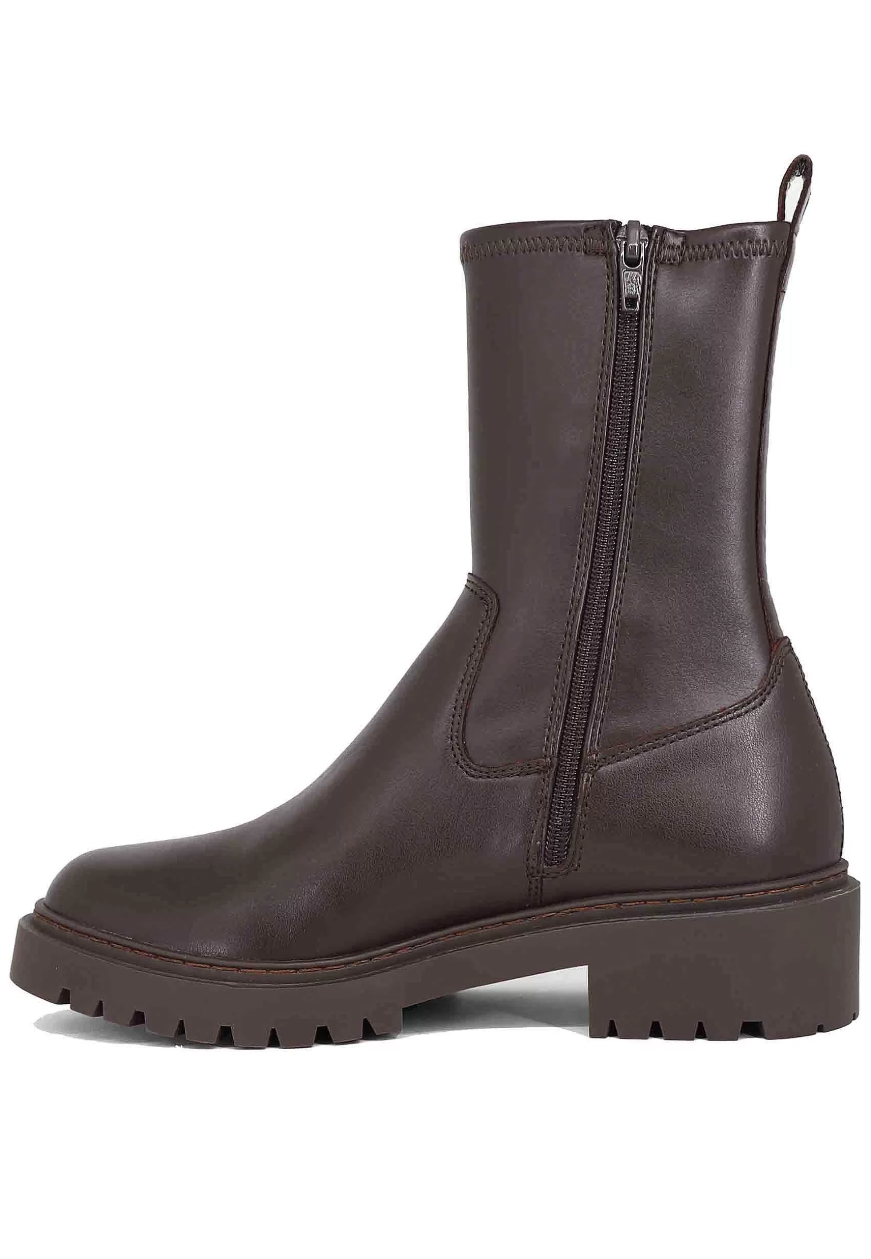 Stivaletti Donna In Pelle Marrone Elasticizzata Con Suola In Gomma*Unisa Best