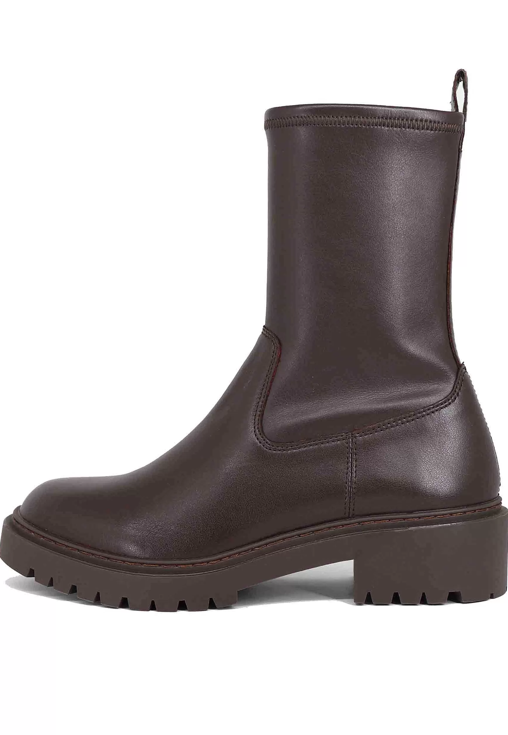 Stivaletti Donna In Pelle Marrone Elasticizzata Con Suola In Gomma*Unisa Best