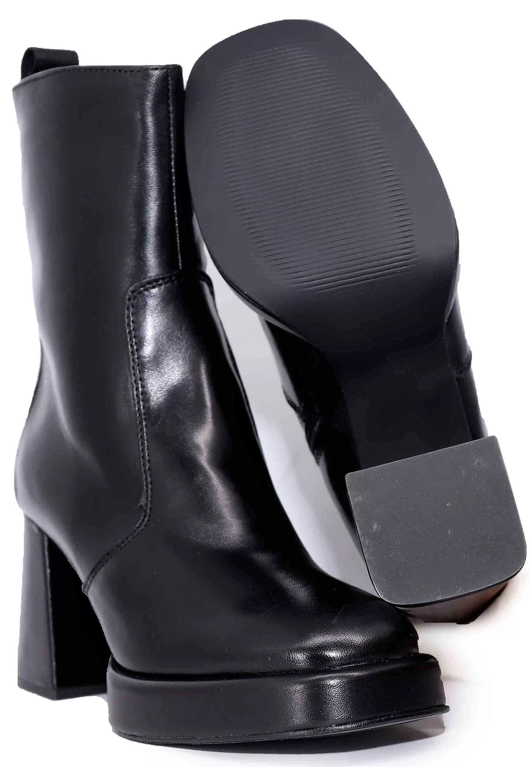 Stivaletti Donna In Pelle Nera Con Tacco Alto E Plateau*Dei Colli Clearance