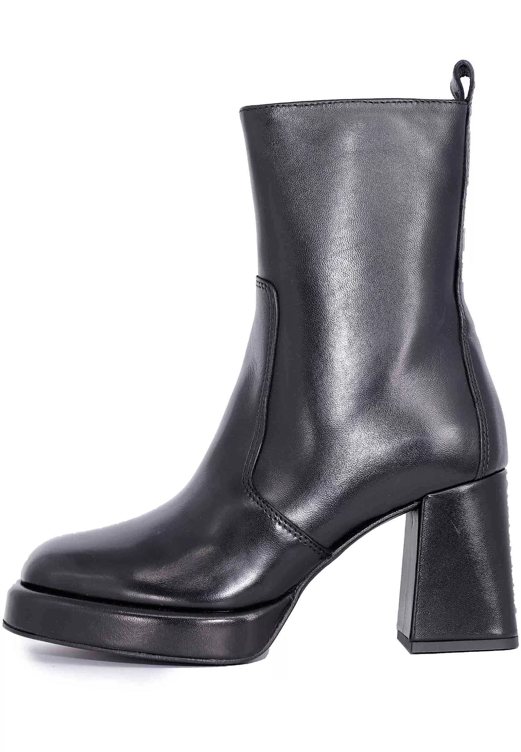 Stivaletti Donna In Pelle Nera Con Tacco Alto E Plateau*Dei Colli Clearance