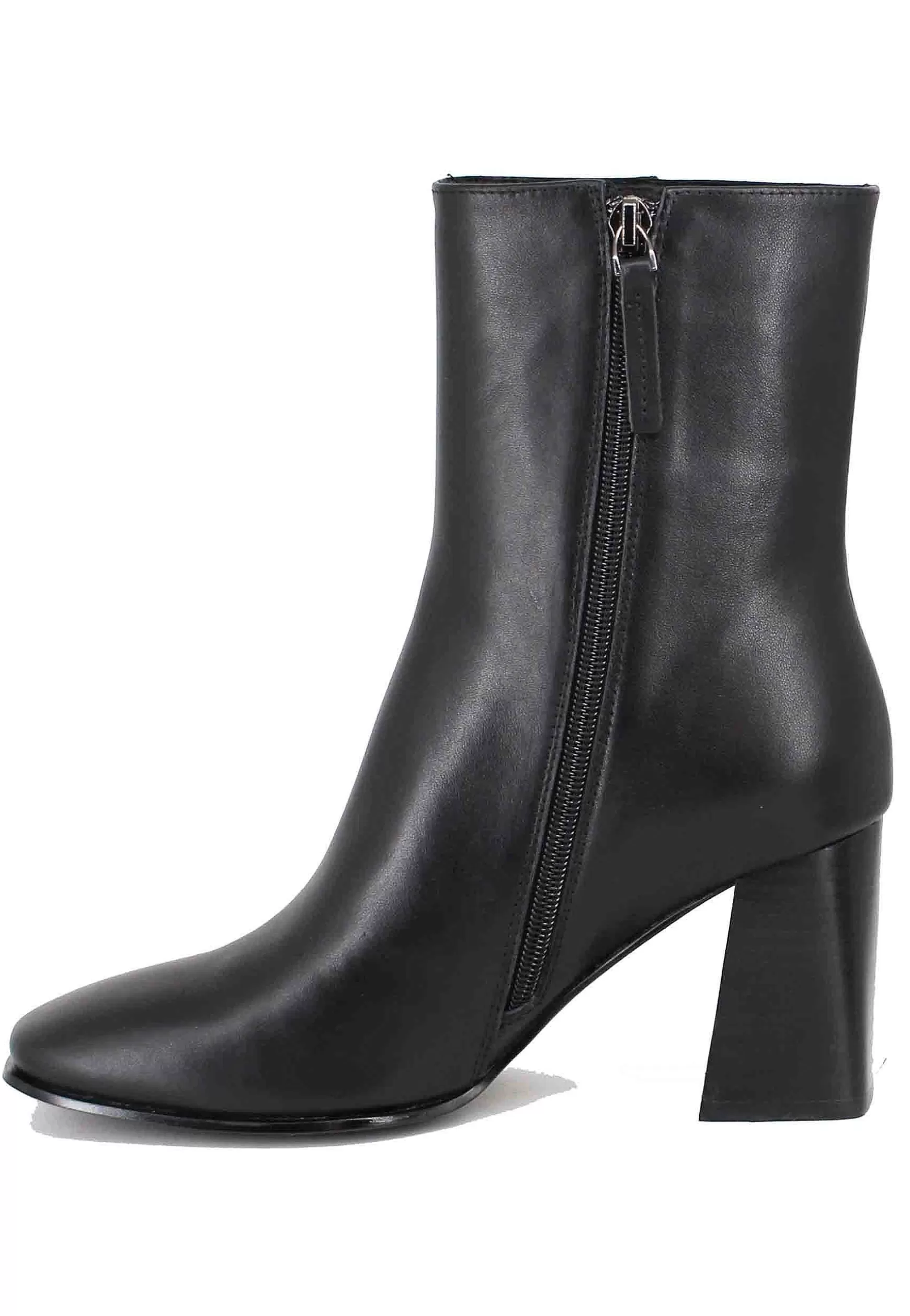 Stivaletti Donna In Pelle Nera Con Tacco Alto E Punta Quadra*Bibi Lou Shop