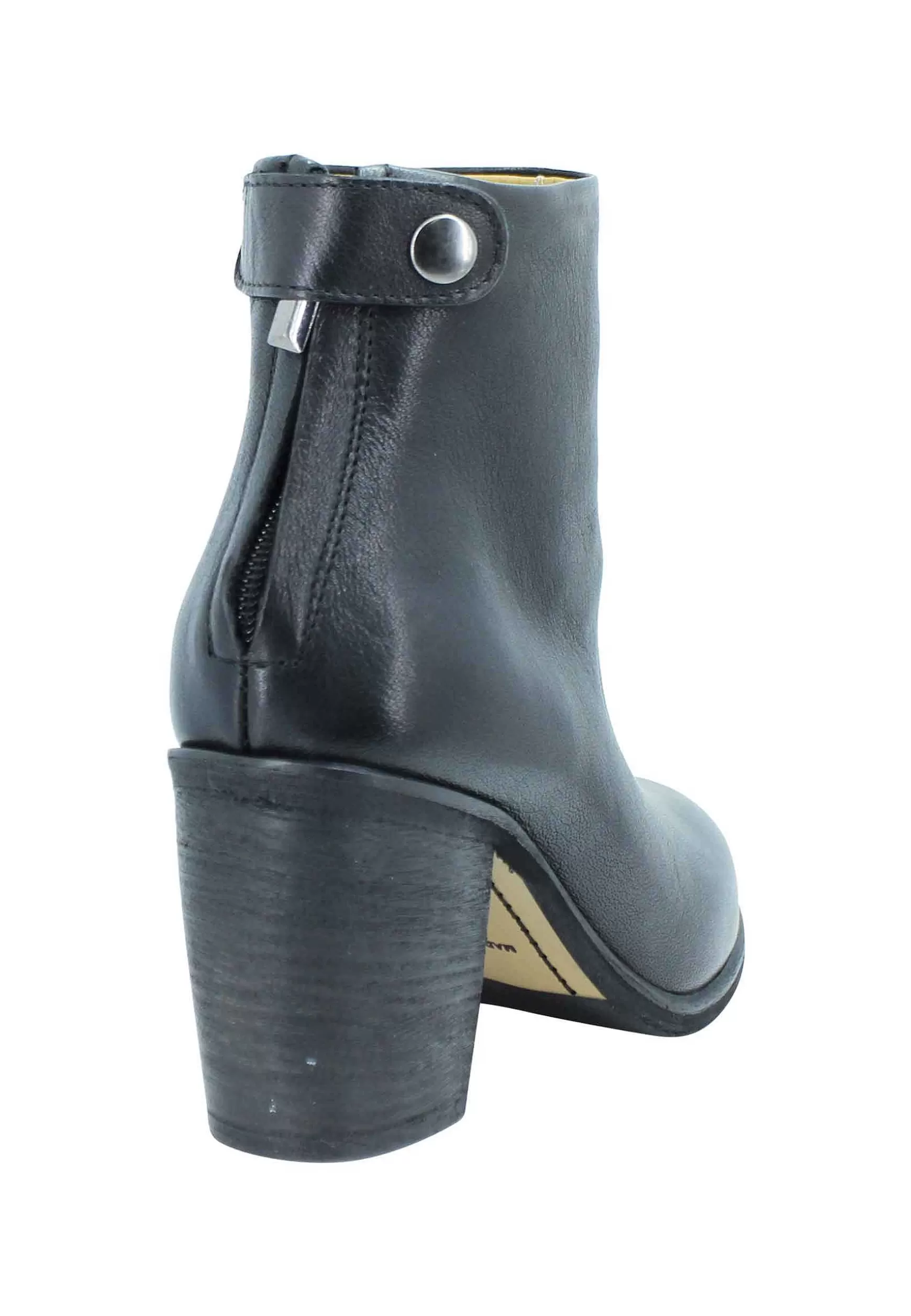 Stivaletti Donna In Pelle Nera Tacco Alto Con Zip Posteriore*Zoe Store