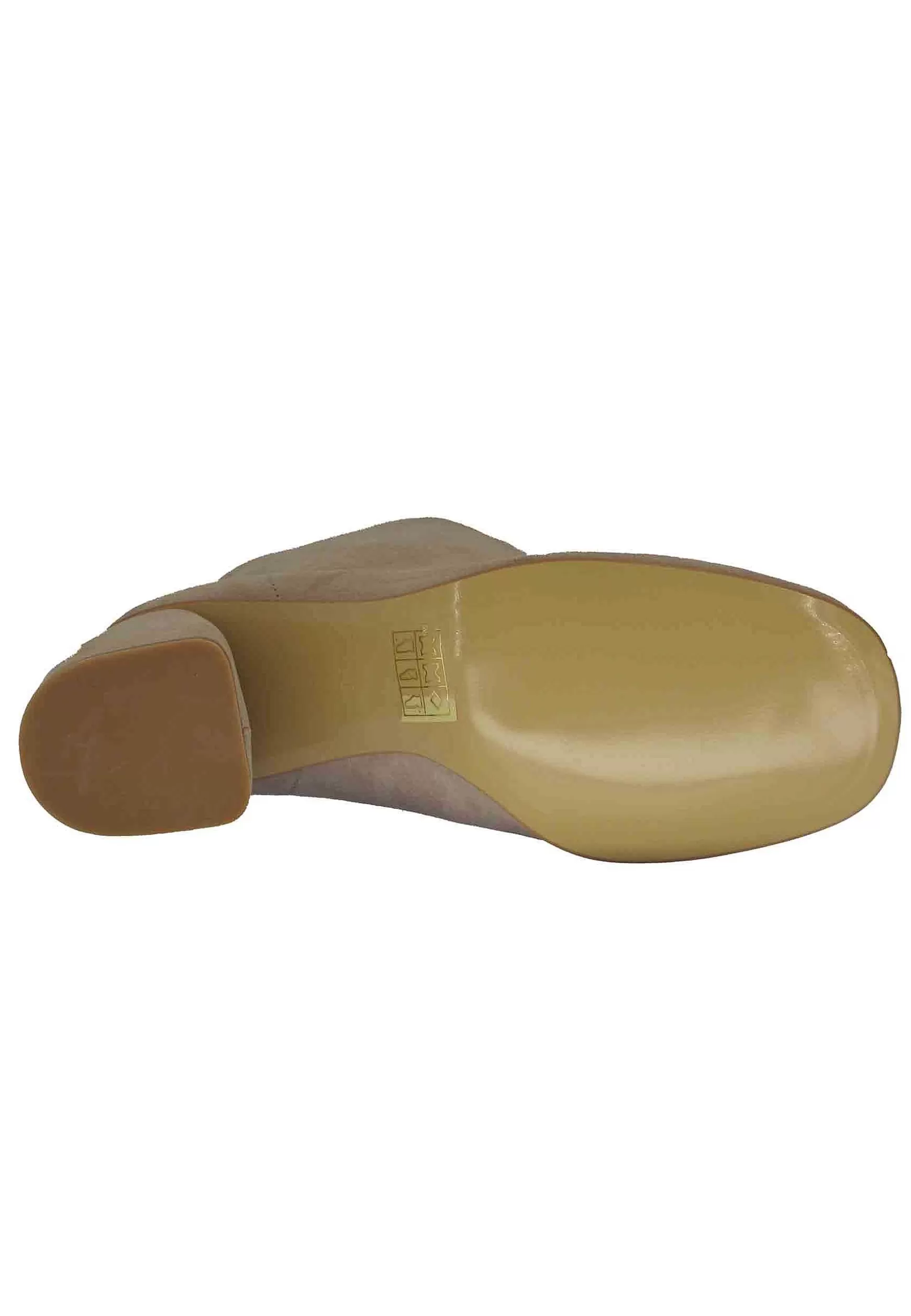 Stivaletti Donna In Pelle Sfoderata Beige A Taglio Vivo Con Tacco E Punta Tonda*Manufacture D Clearance
