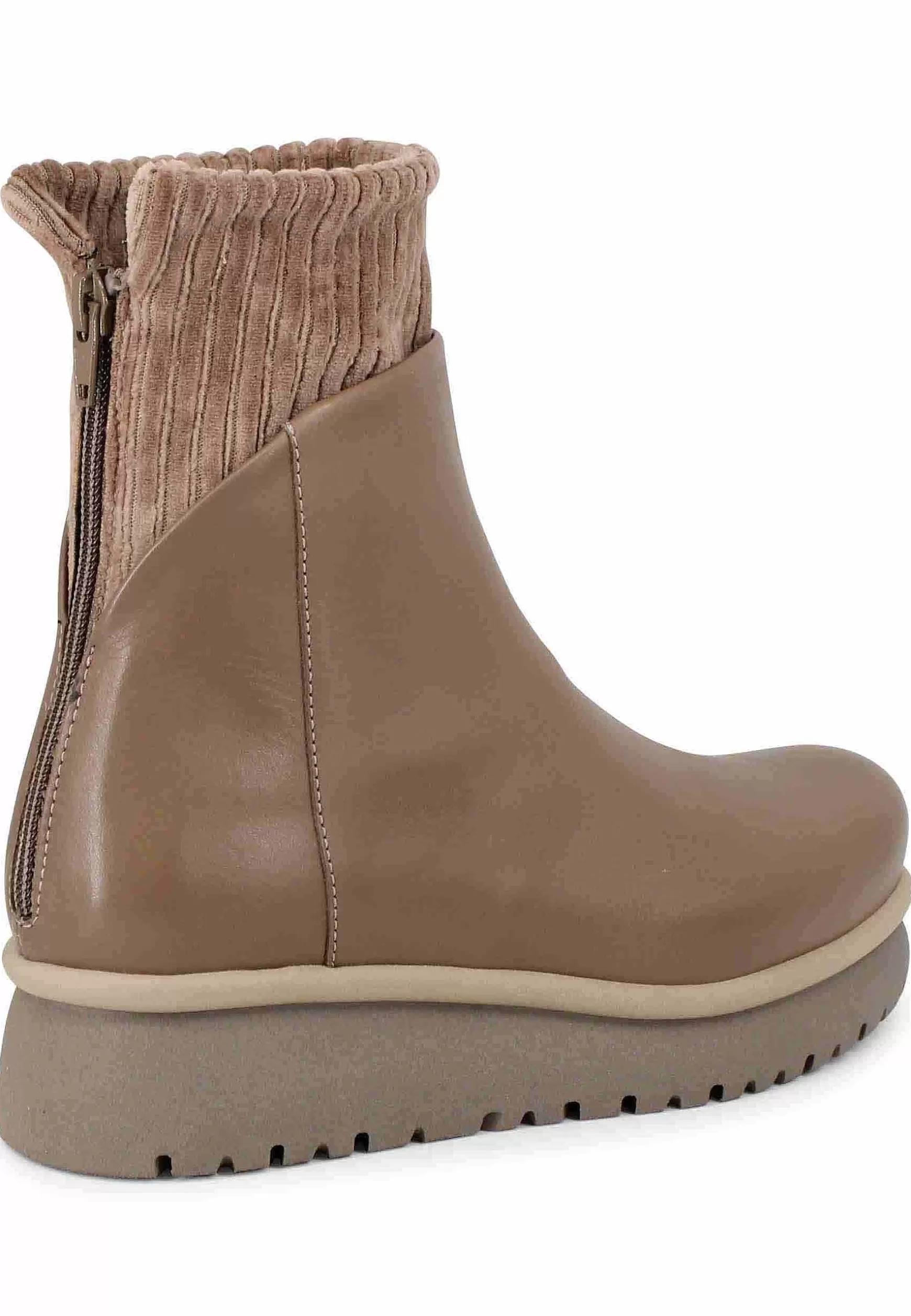 Stivaletti Donna In Pelle Taupe Con Suola In Gomma E Punta Tonda*Patrizia Bonfanti Cheap