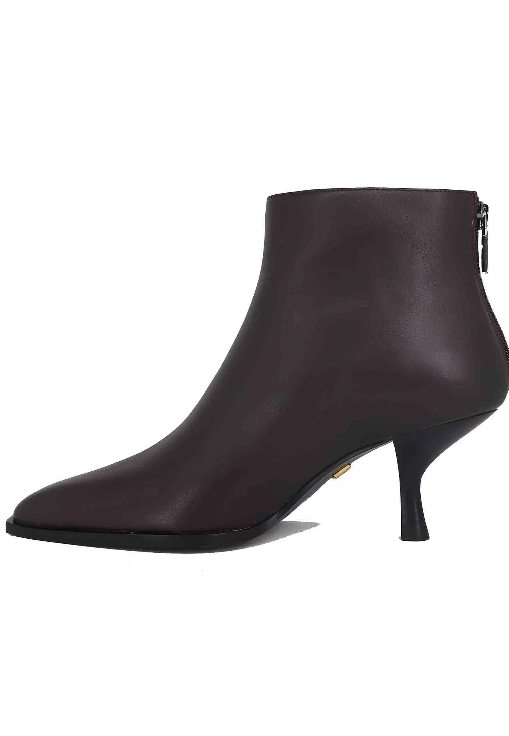 Stivaletti Donna In Pelle Testa Di Moro Con Zip Posteriore E Punta A Punta Senas*Lola Cruz New