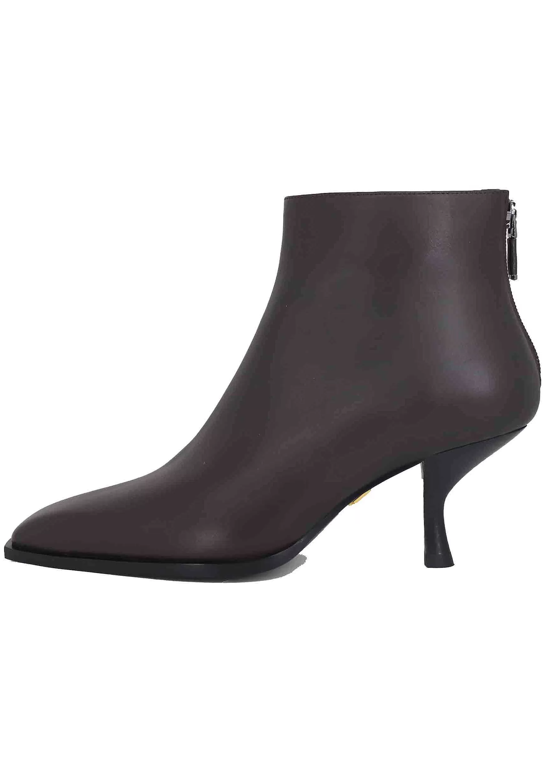 Stivaletti Donna In Pelle Testa Di Moro Con Zip Posteriore E Punta A Punta Senas*Lola Cruz New