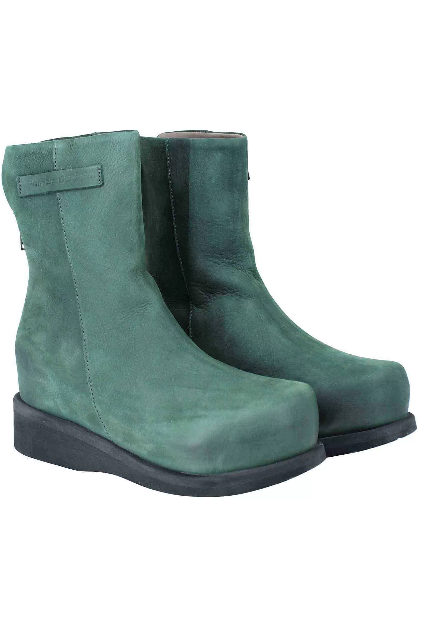 Stivaletti Donna In Pelle Verde Con Punta Alta E Suola In Gomma Nera*Patrizia Bonfanti Cheap