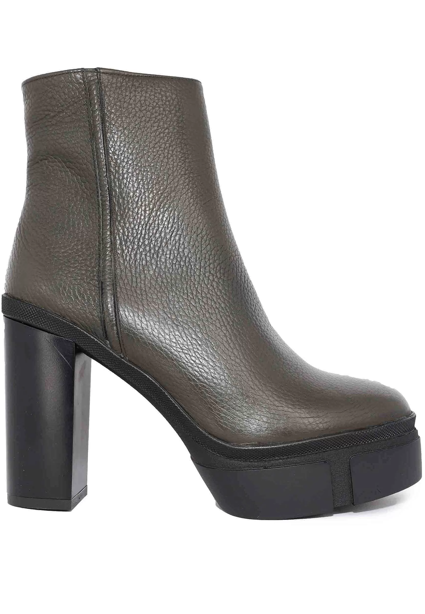 Stivaletti Donna In Pelle Verde Con Tacco Alto E Plateau*Tattoo New