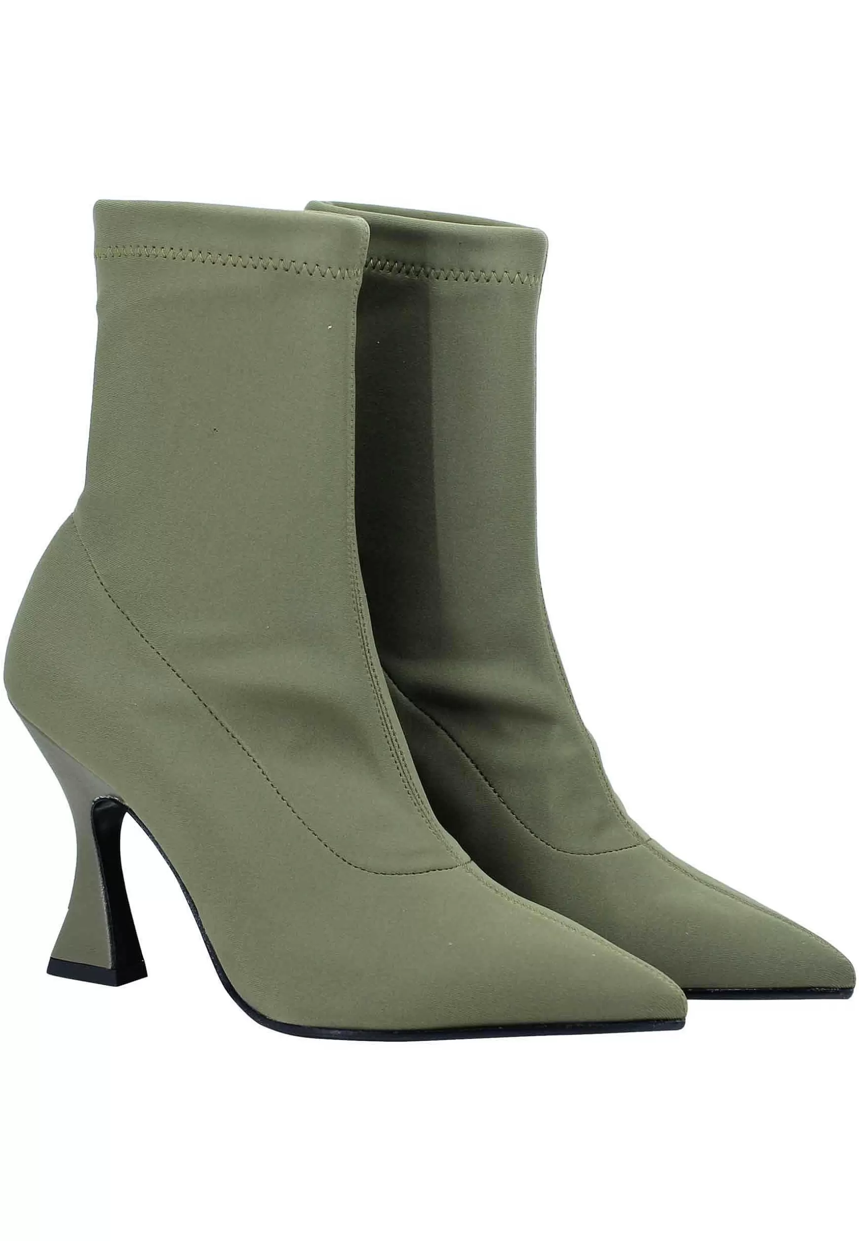 Stivaletti Donna In Tessuto Elasticizzato Militare Tacco Alto Punta A Punta*Fabio Rusconi Outlet