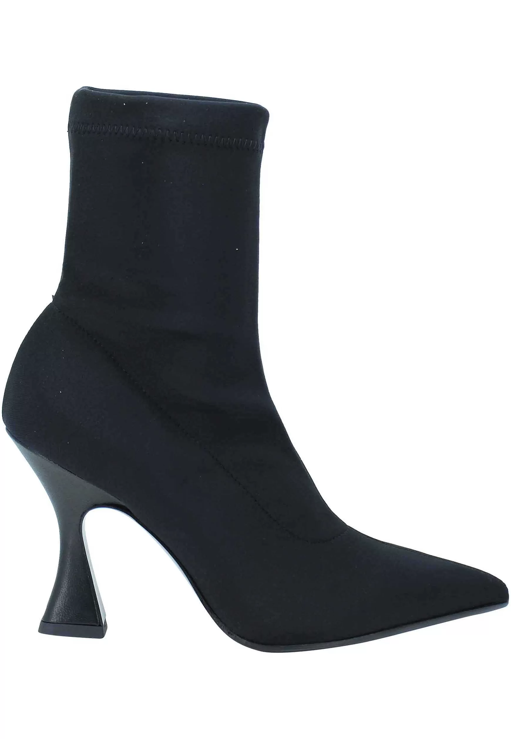 Stivaletti Donna In Tessuto Elasticizzato Nero Tacco Alto Punta A Punta*Fabio Rusconi Store