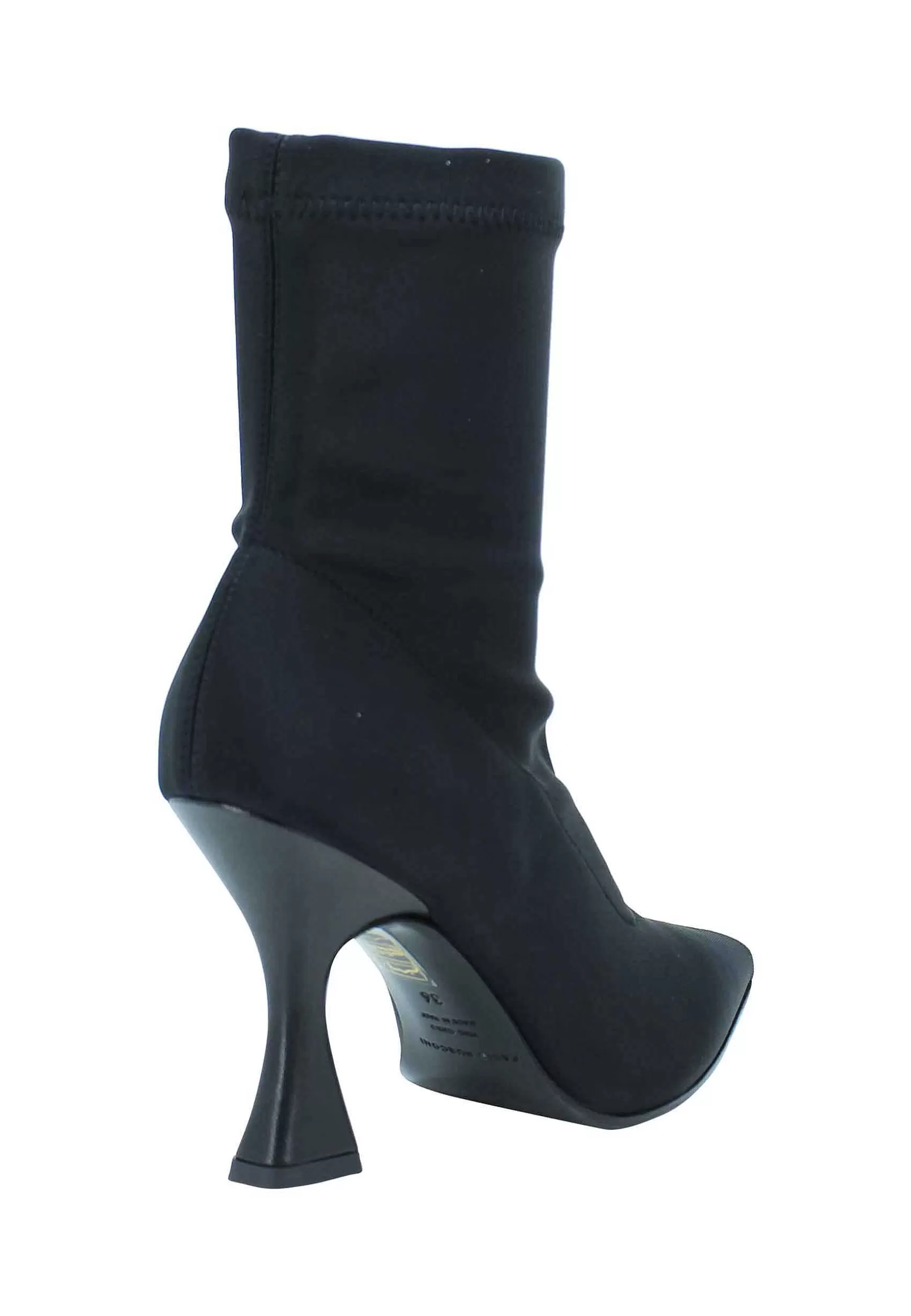 Stivaletti Donna In Tessuto Elasticizzato Nero Tacco Alto Punta A Punta*Fabio Rusconi Store