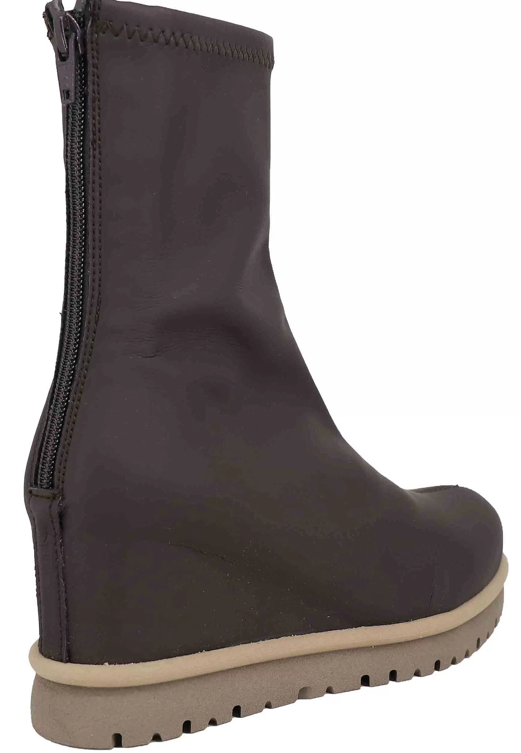 Stivaletti Donna In Tessuto Licra Marrone Con Zip Porteriore E Zeppa Interna*Patrizia Bonfanti Sale