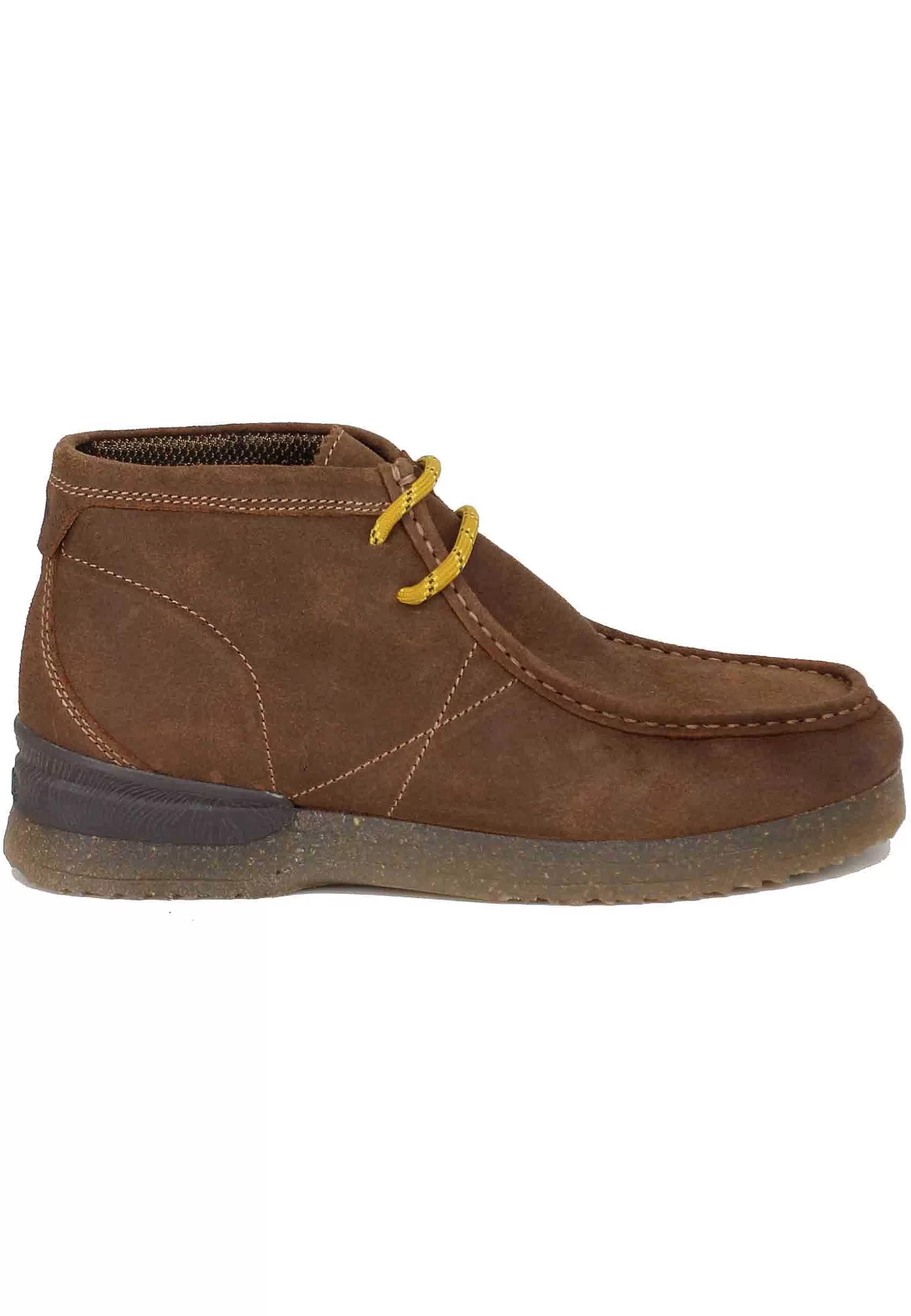 Stivaletti Polacchine Uomo In Camoscio Cuoio Con Suola In Para Bantam*Jeep Discount