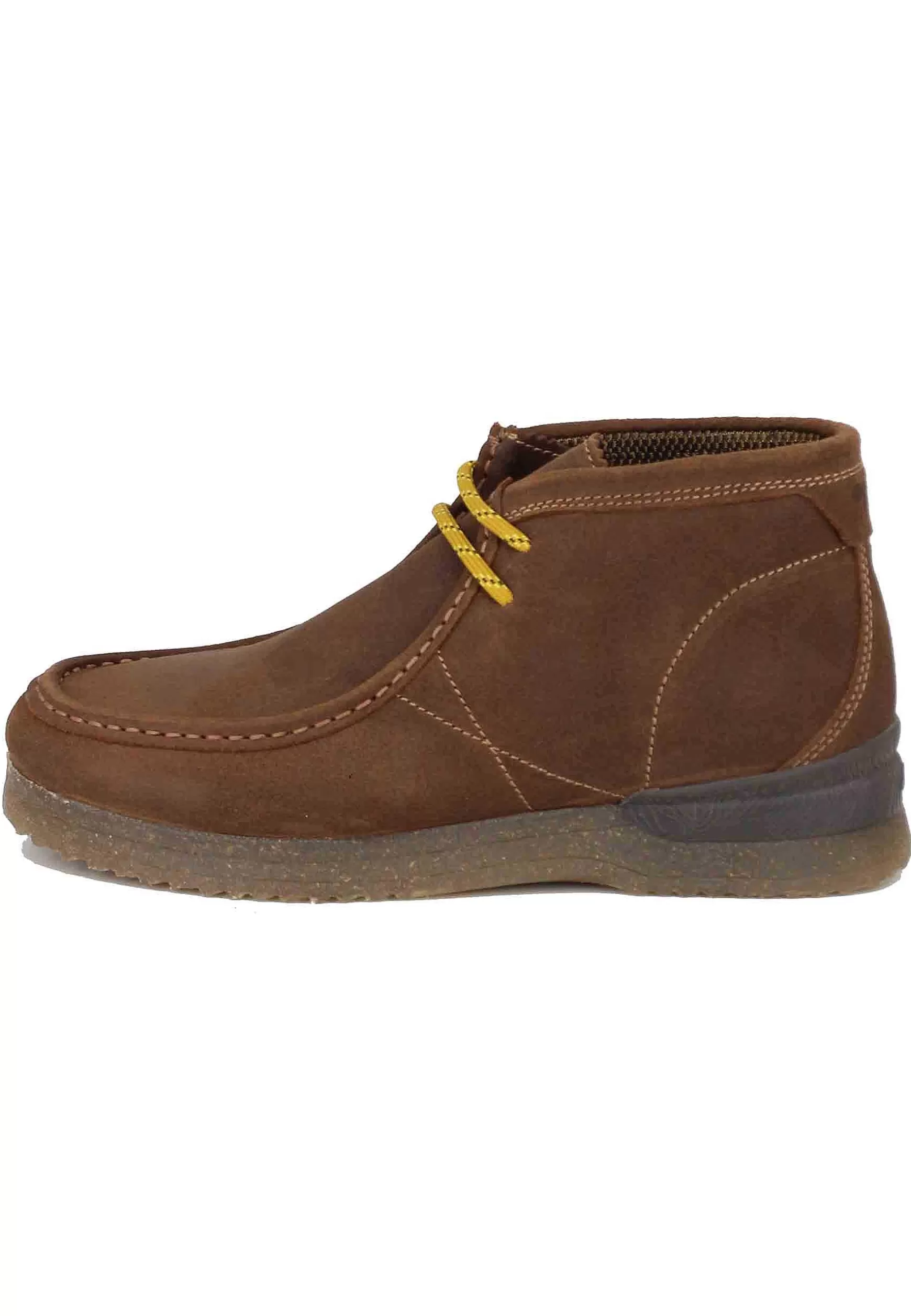Stivaletti Polacchine Uomo In Camoscio Cuoio Con Suola In Para Bantam*Jeep Discount
